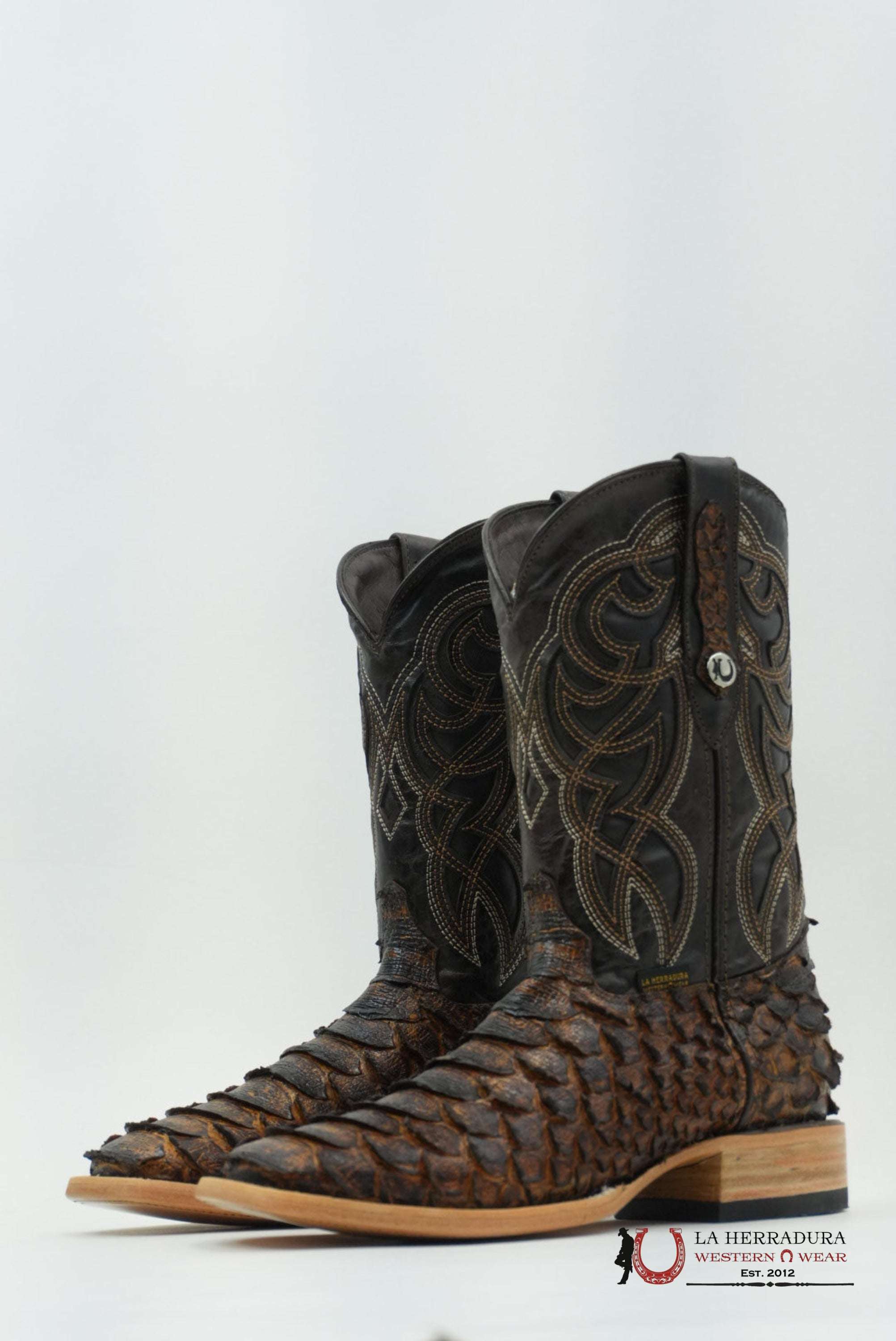 LA HERRADURA PITON CLON MEGA MIEL BRILLOSO SQUARE TOE BOTAS HOMBRES