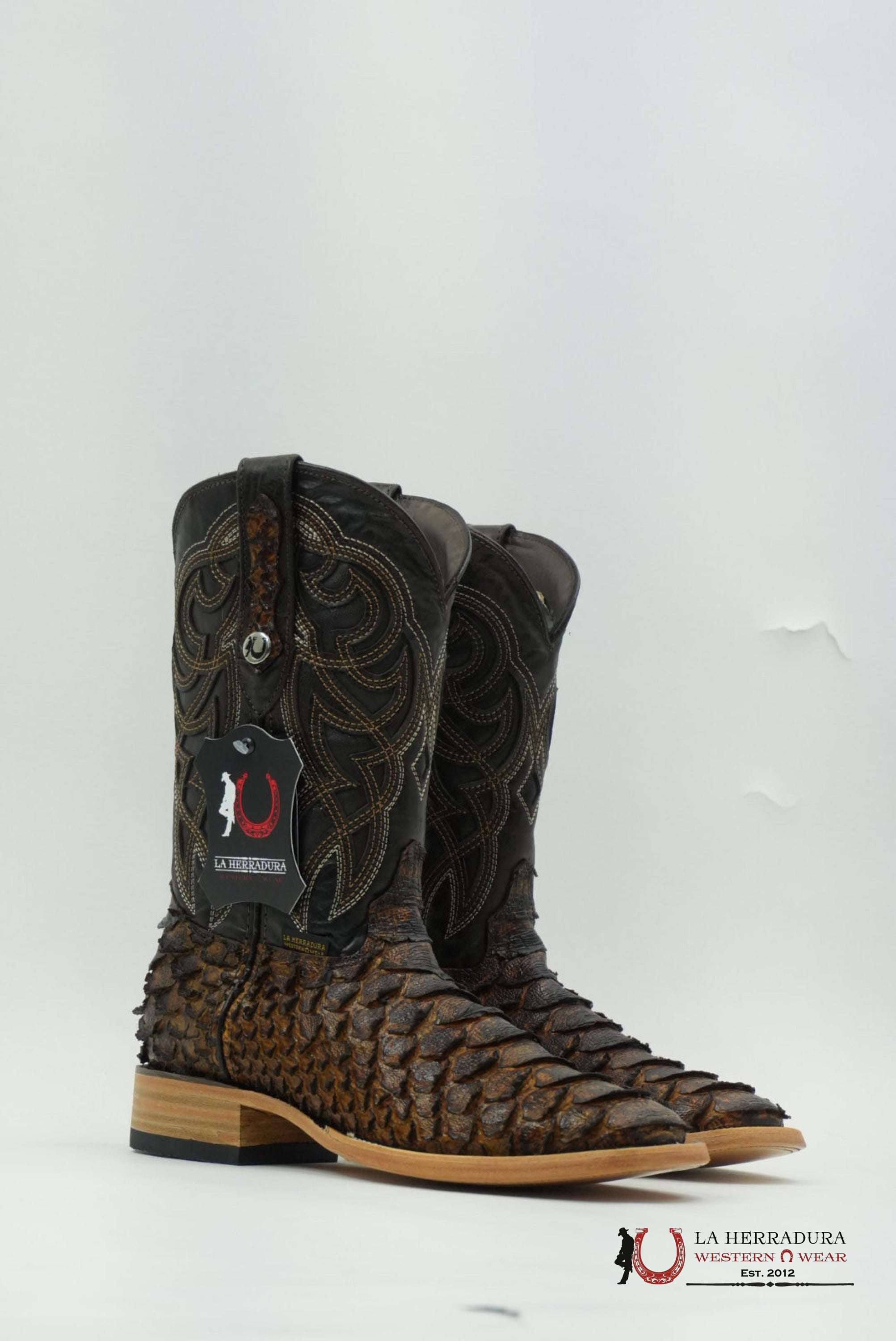 LA HERRADURA PITON CLON MEGA MIEL BRILLOSO SQUARE TOE BOTAS HOMBRES