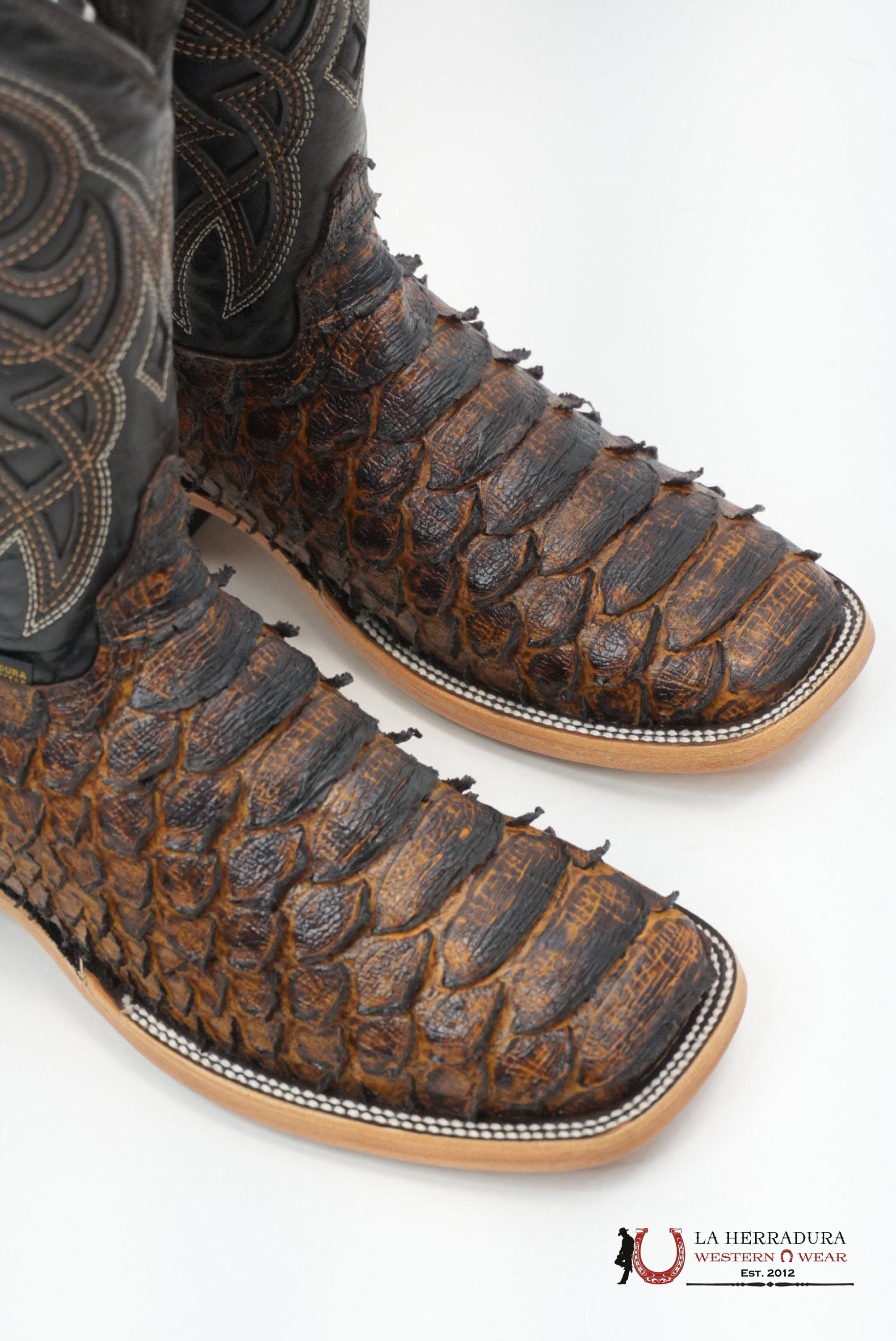 LA HERRADURA PITON CLON MEGA MIEL BRILLOSO SQUARE TOE BOTAS HOMBRES