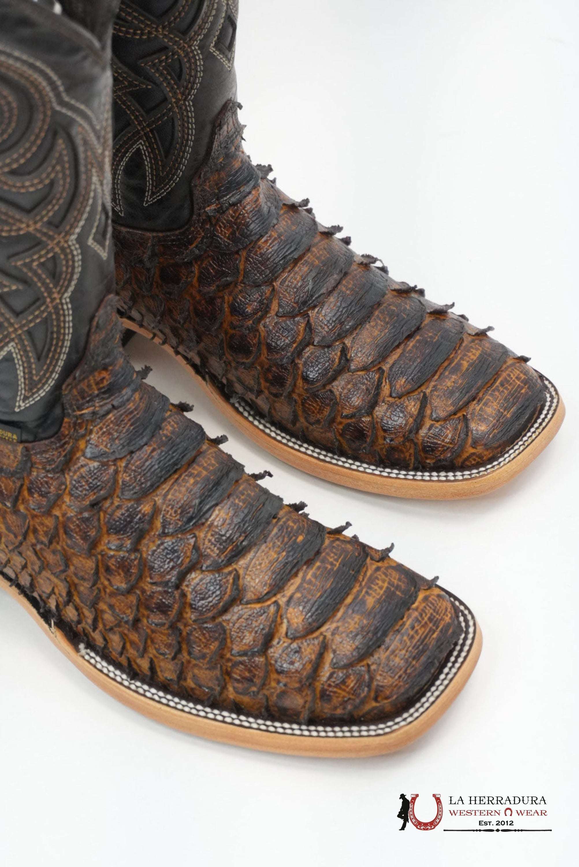 LA HERRADURA PITON CLON MEGA MIEL BRILLOSO SQUARE TOE BOTAS HOMBRES