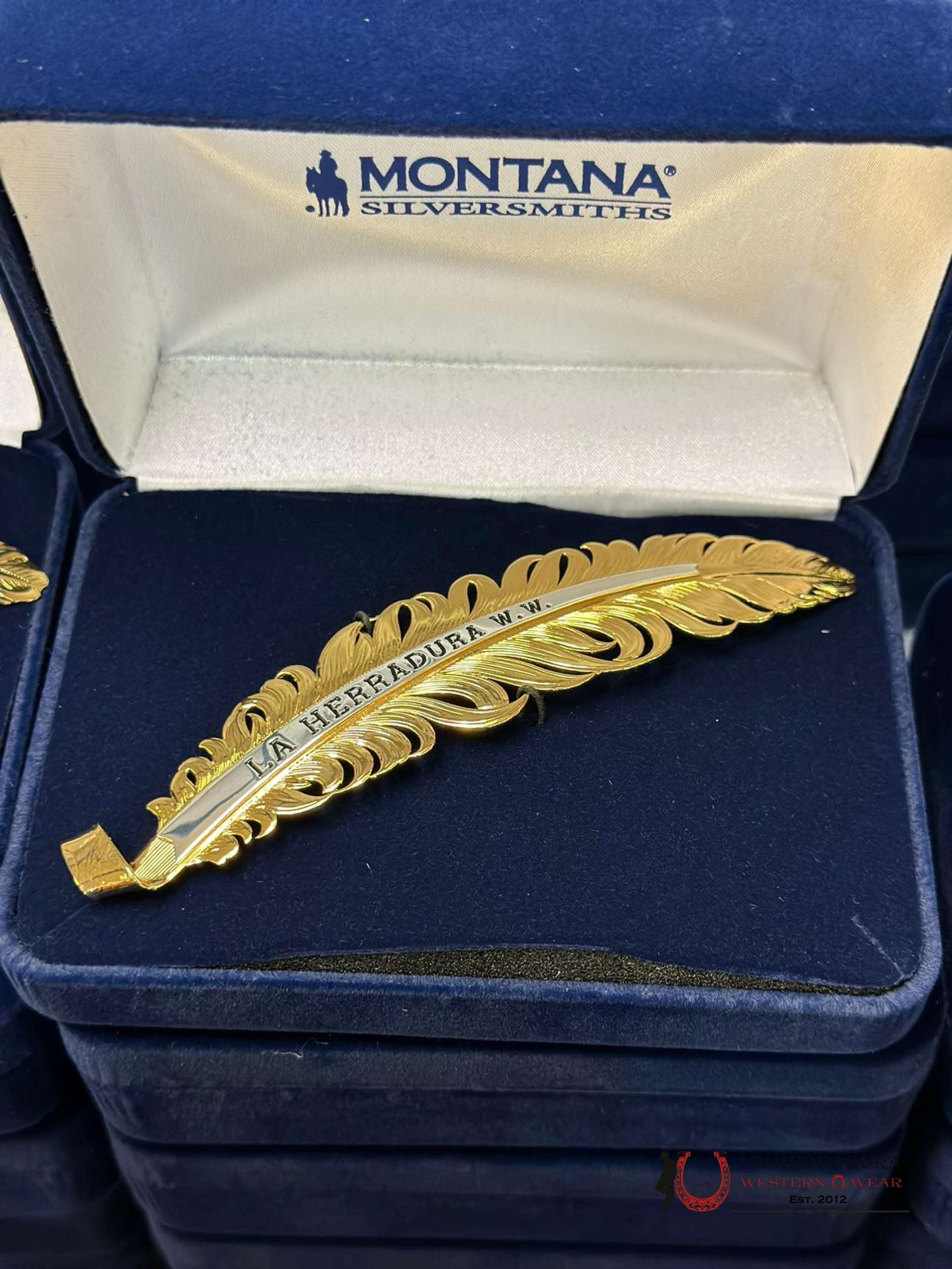 Montana Hat Feather Dorado La Herradura W.w. Accesorios