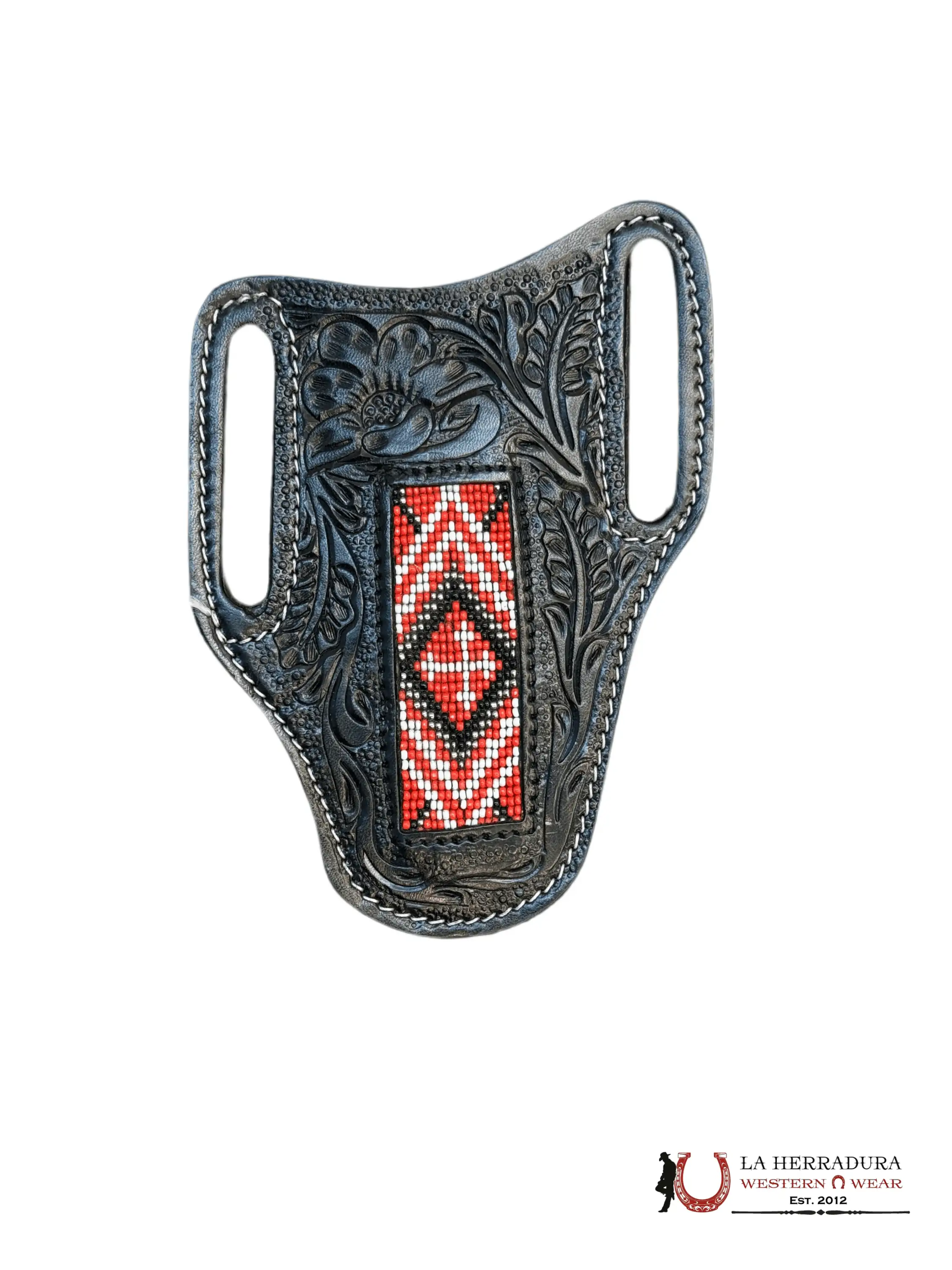 La Herradura Western Wear Black radge cover with multicolor design 4