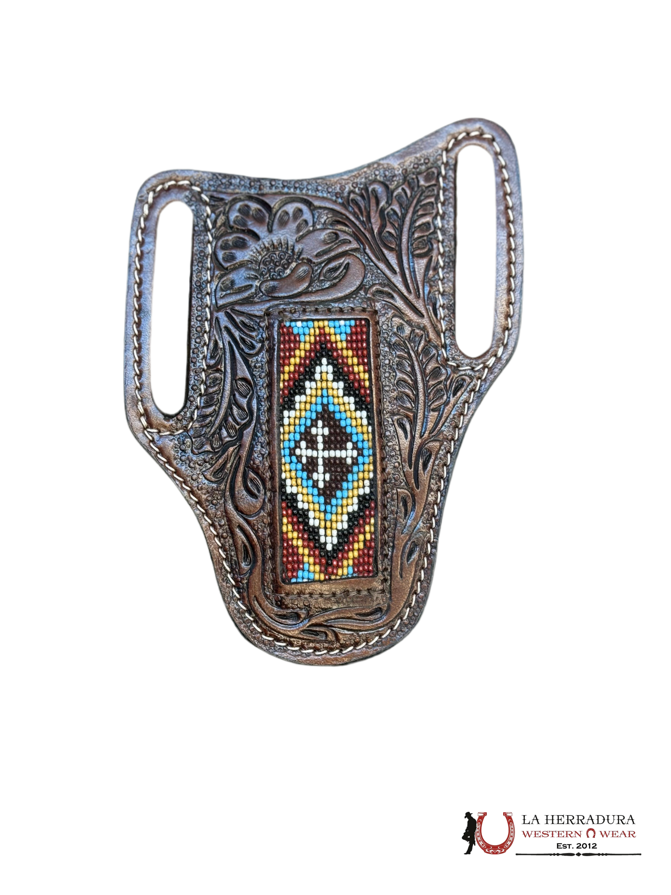 La Herradura Western Wear Brown radge cover with multicolor design 5