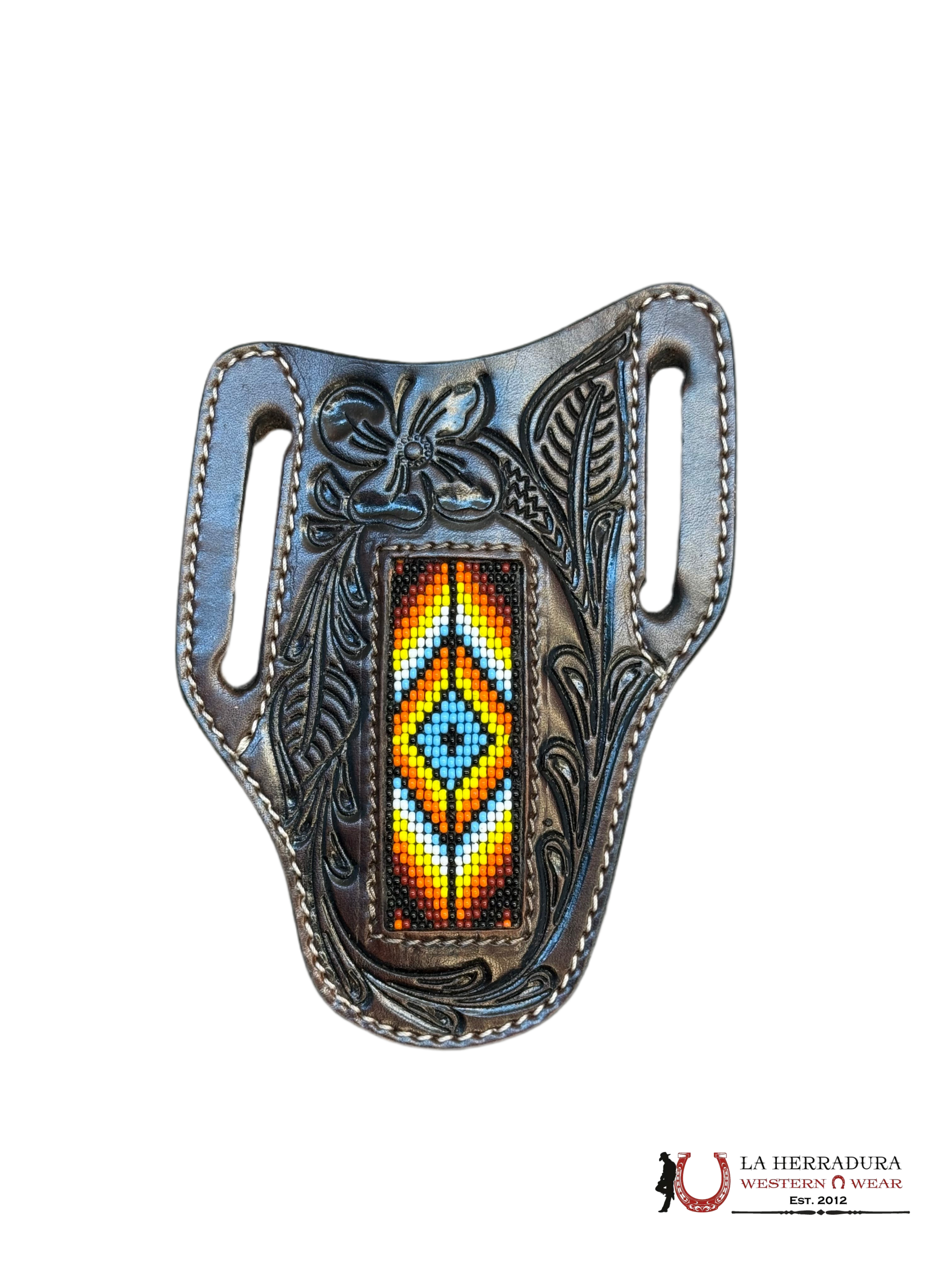 La Herradura Western Wear Brown radge cover with multicolor design 6