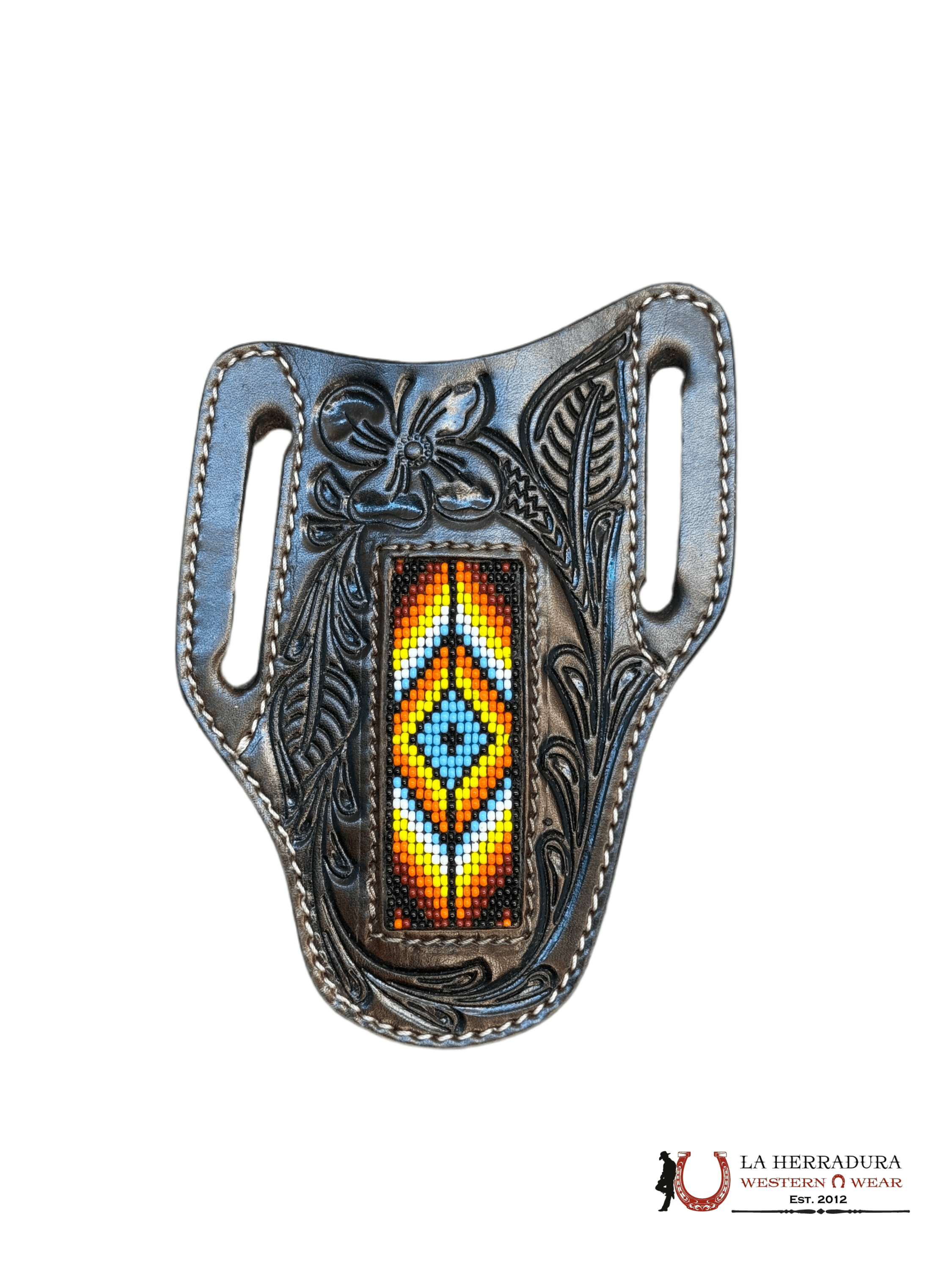 La Herradura Western Wear Brown radge cover with multicolor design 6