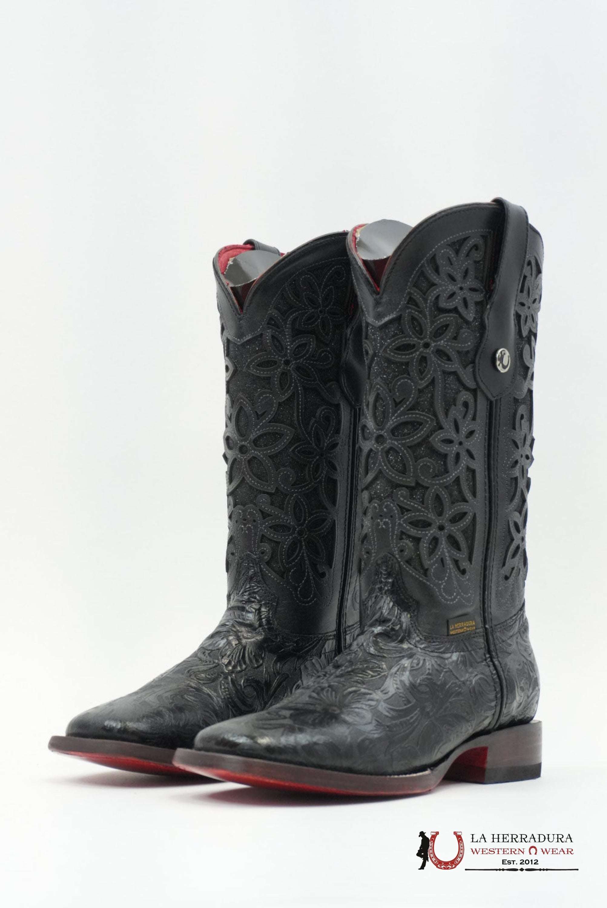LA HERRADURA WOMEN ALMA CINCELADO NEGRO RED BOTTOM BOTAS MUJERES