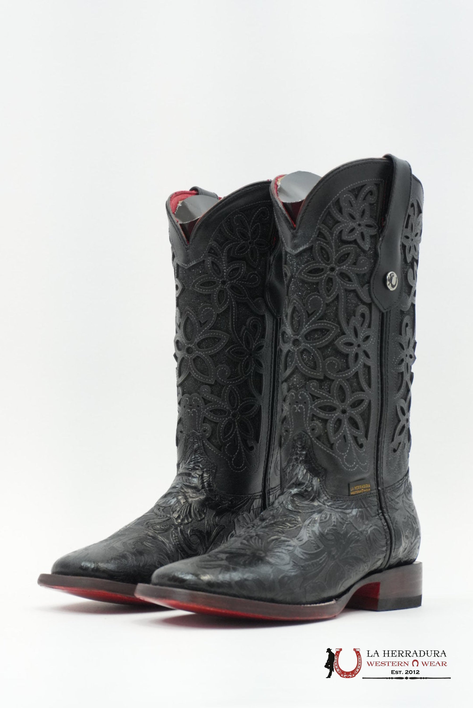 LA HERRADURA WOMEN ALMA CINCELADO NEGRO RED BOTTOM BOTAS MUJERES