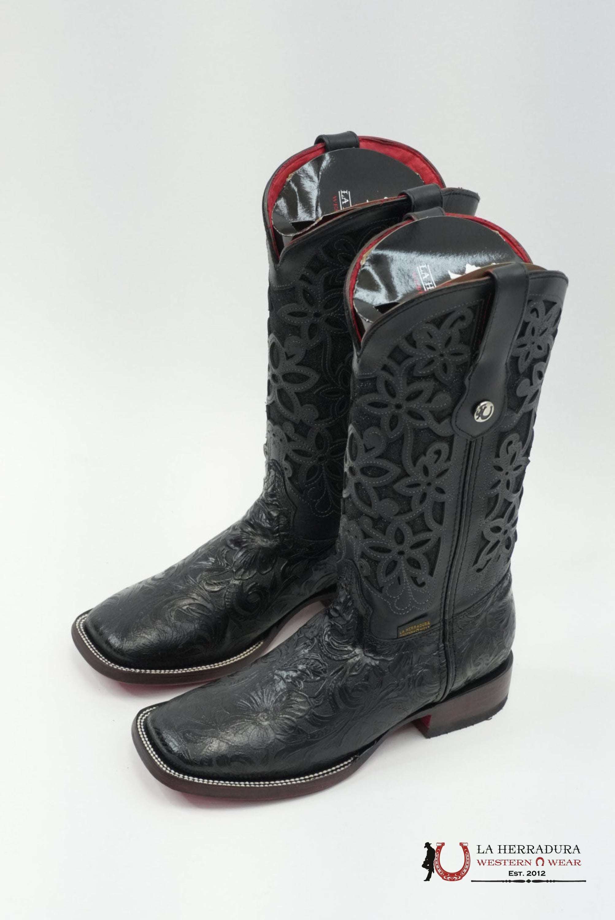 LA HERRADURA WOMEN ALMA CINCELADO NEGRO RED BOTTOM BOTAS MUJERES