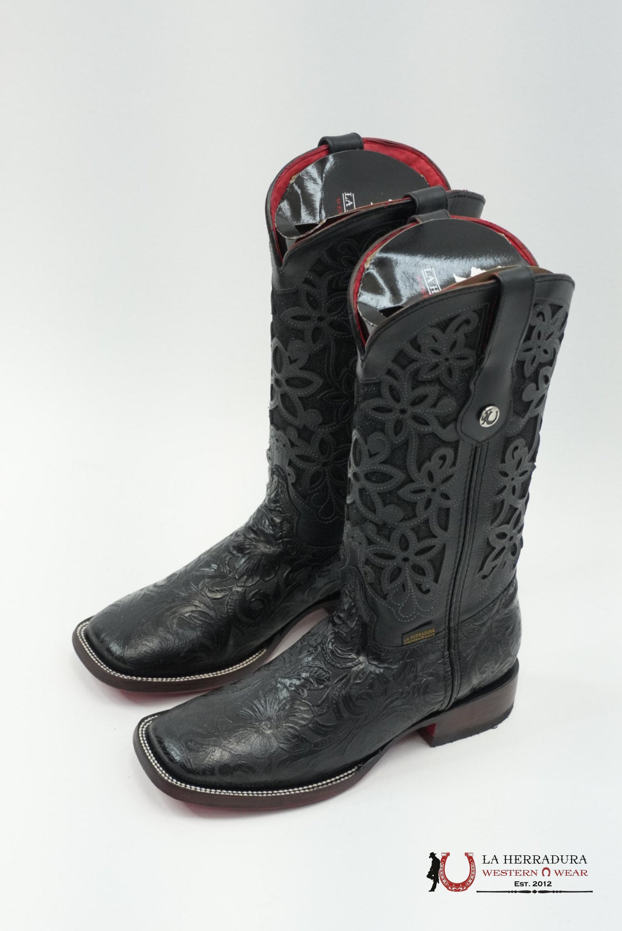 LA HERRADURA WOMEN ALMA CINCELADO NEGRO RED BOTTOM BOTAS MUJERES