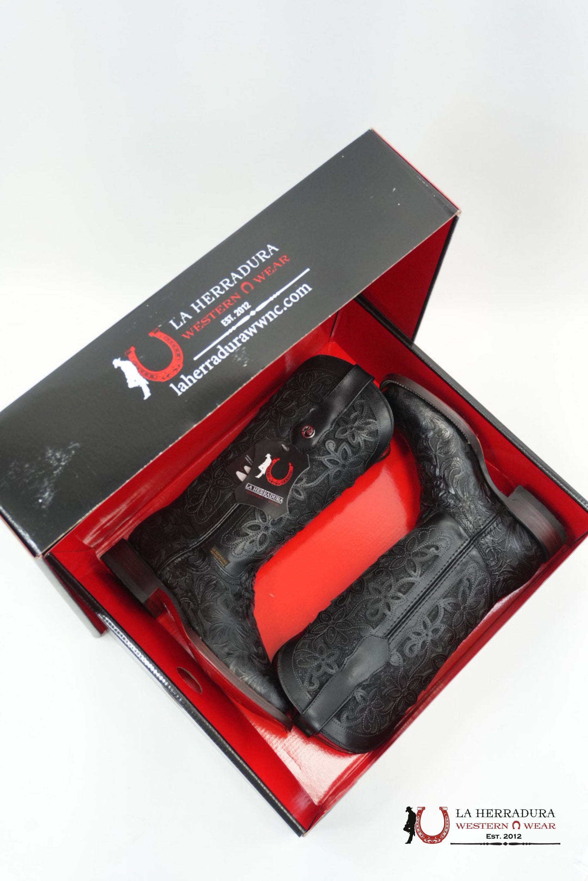 LA HERRADURA WOMEN ALMA CINCELADO NEGRO RED BOTTOM BOTAS MUJERES
