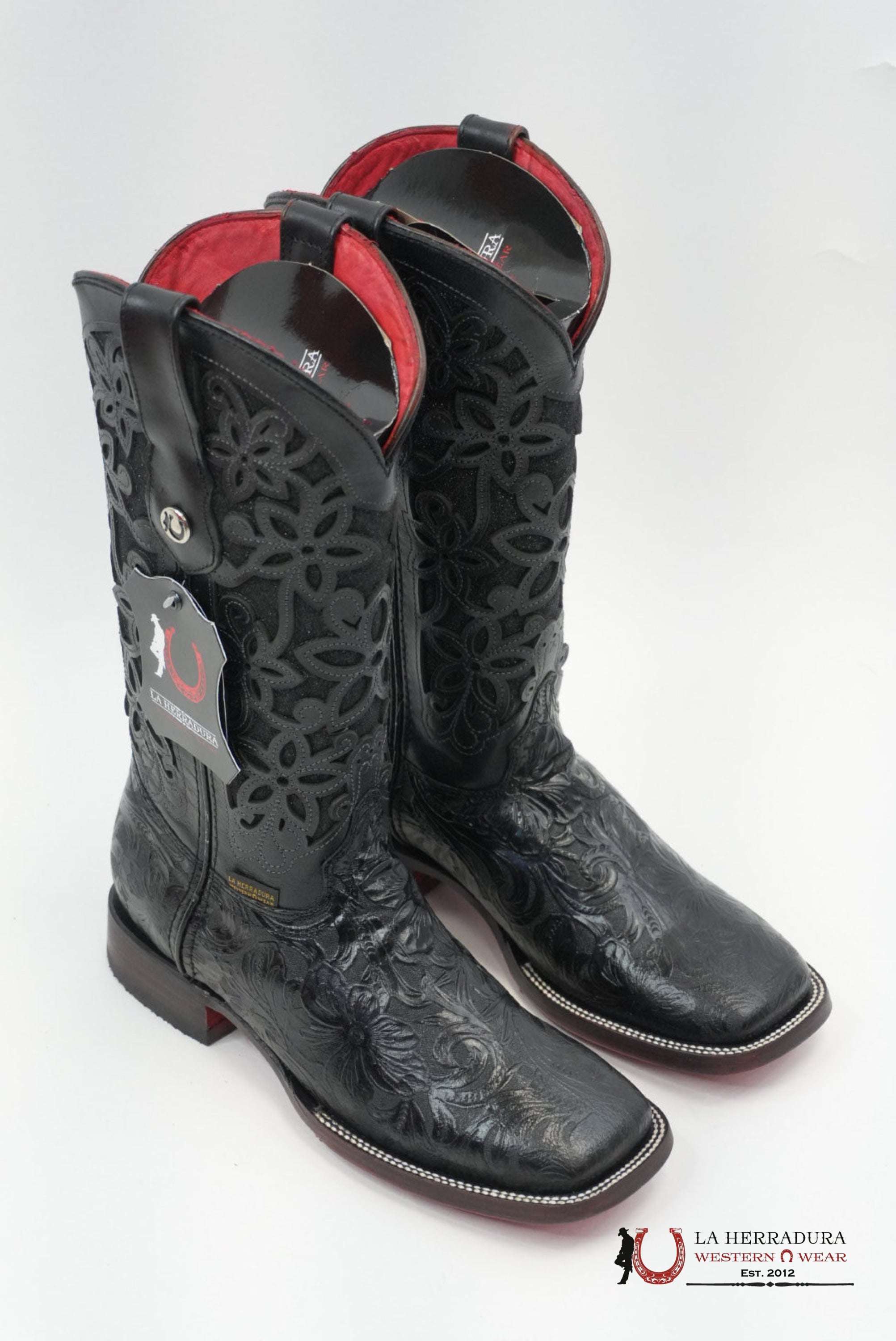 LA HERRADURA WOMEN ALMA CINCELADO NEGRO RED BOTTOM BOTAS MUJERES