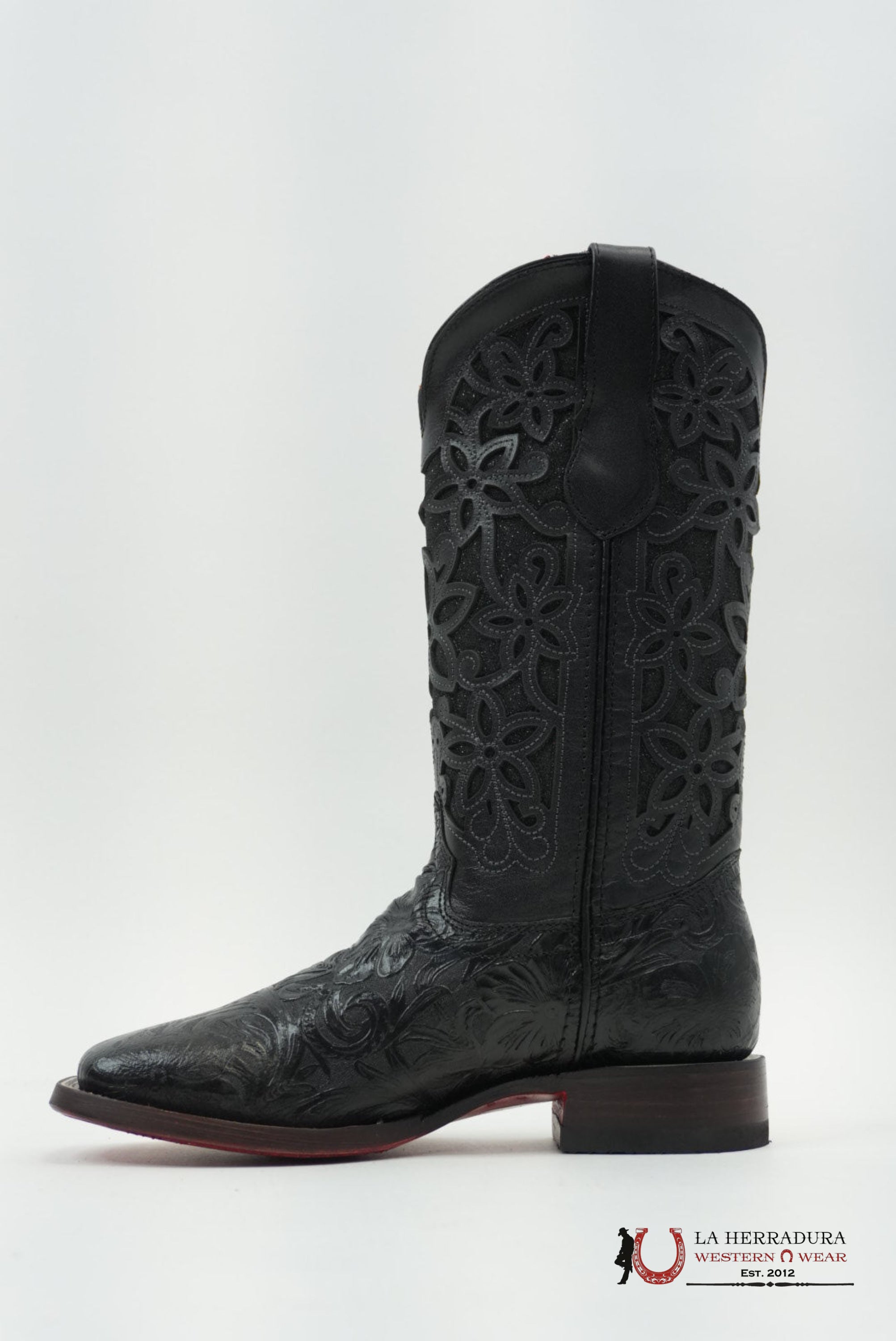 LA HERRADURA WOMEN ALMA CINCELADO NEGRO RED BOTTOM BOTAS MUJERES