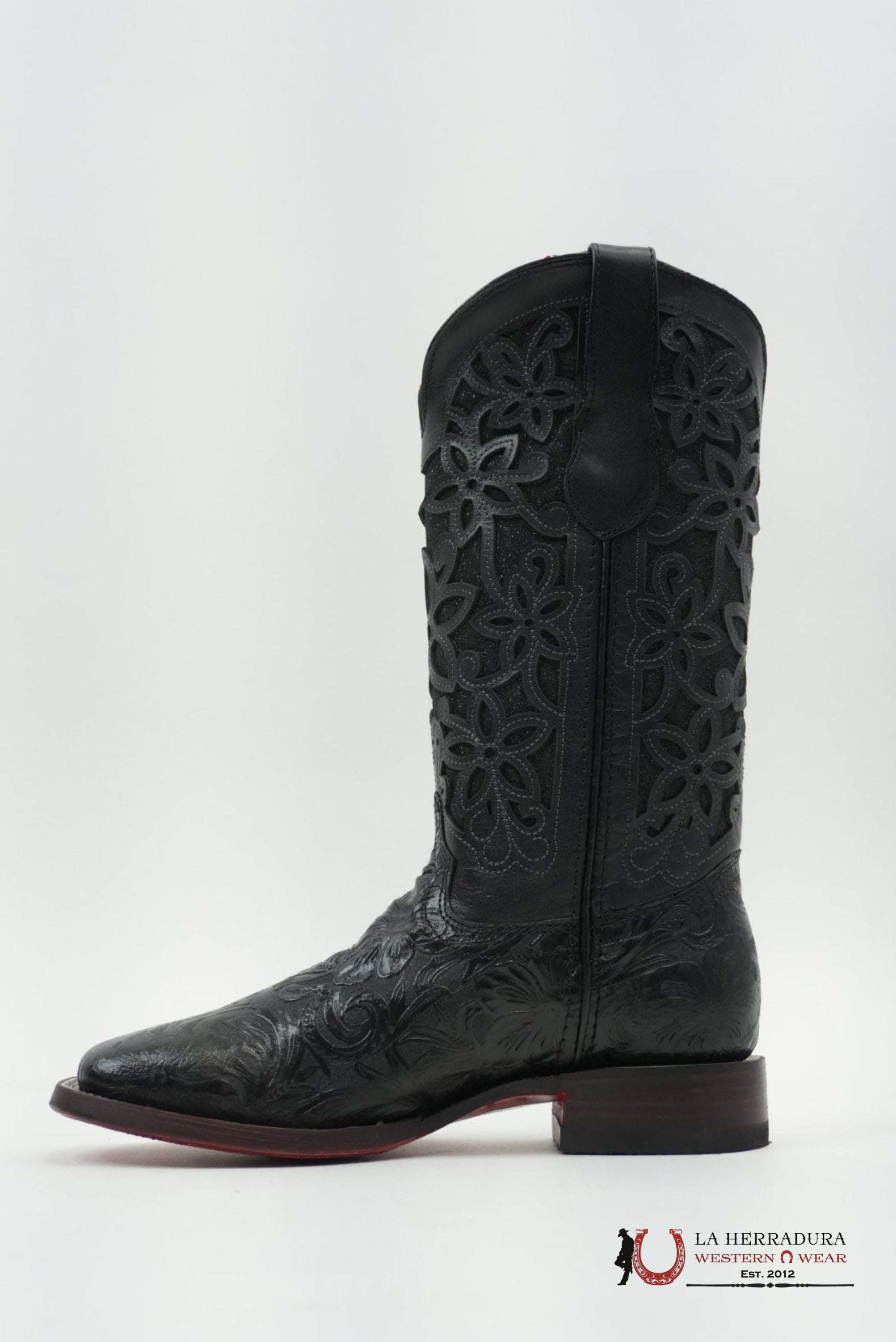 LA HERRADURA WOMEN ALMA CINCELADO NEGRO RED BOTTOM BOTAS MUJERES