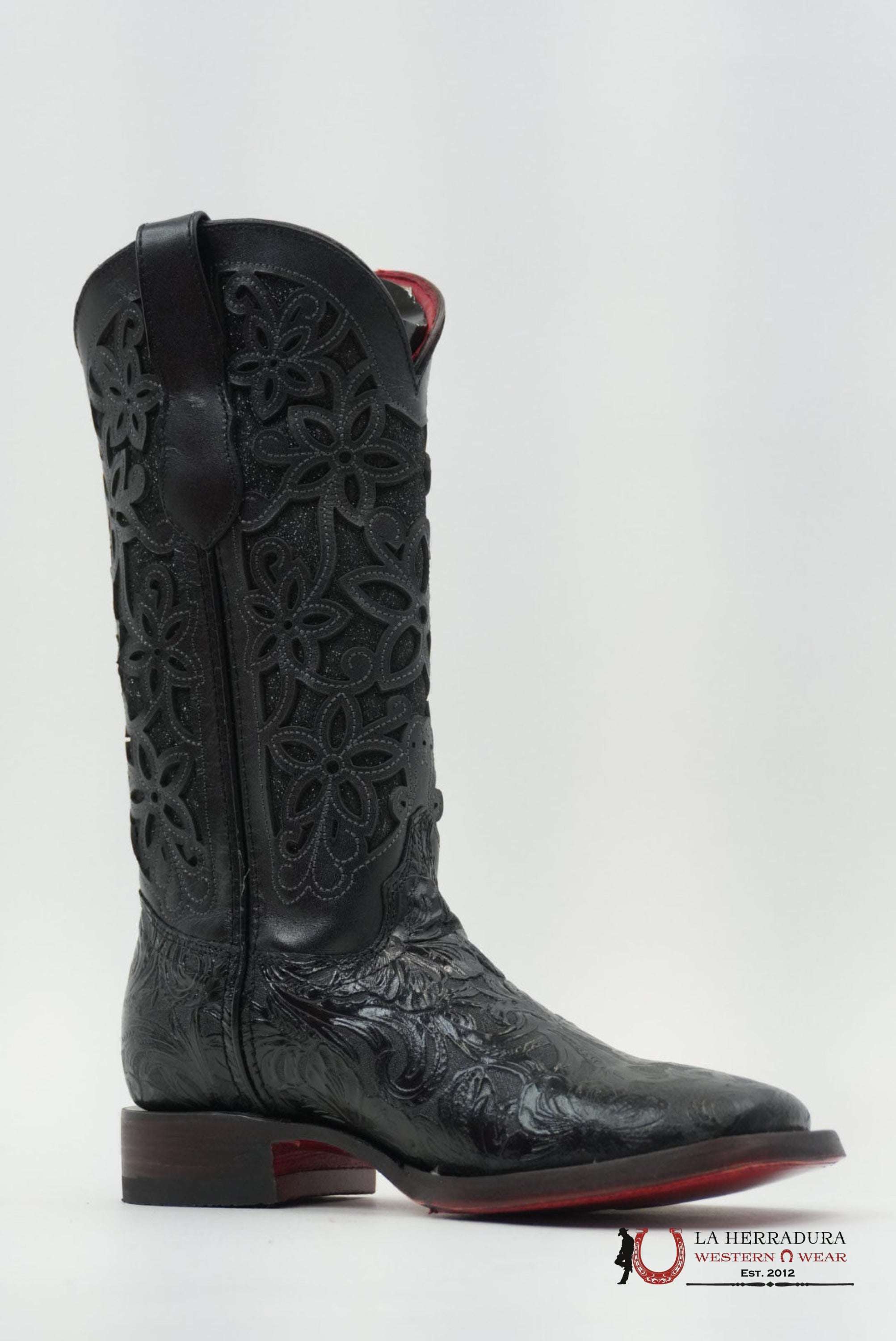 LA HERRADURA WOMEN ALMA CINCELADO NEGRO RED BOTTOM BOTAS MUJERES