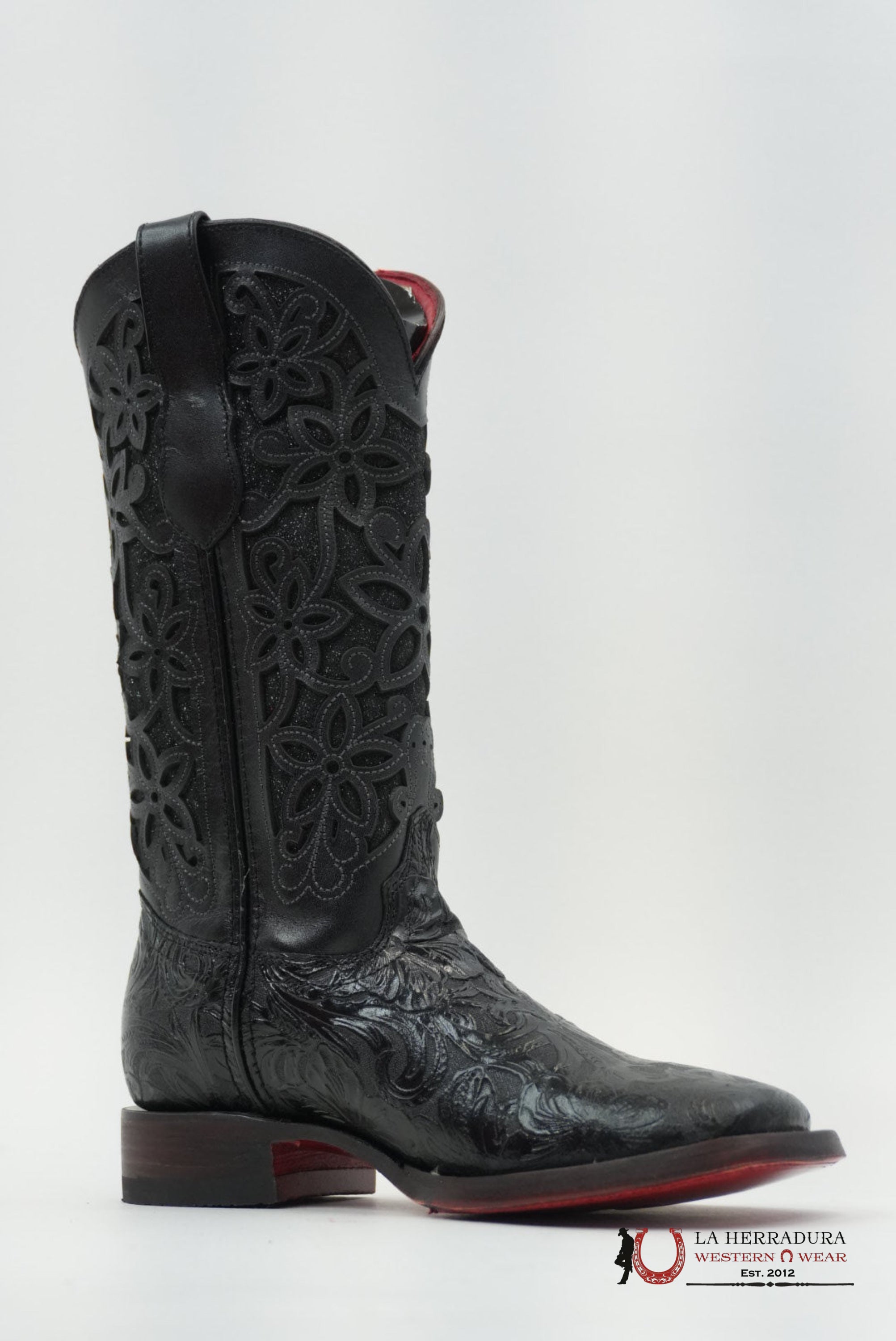 LA HERRADURA WOMEN ALMA CINCELADO NEGRO RED BOTTOM BOTAS MUJERES