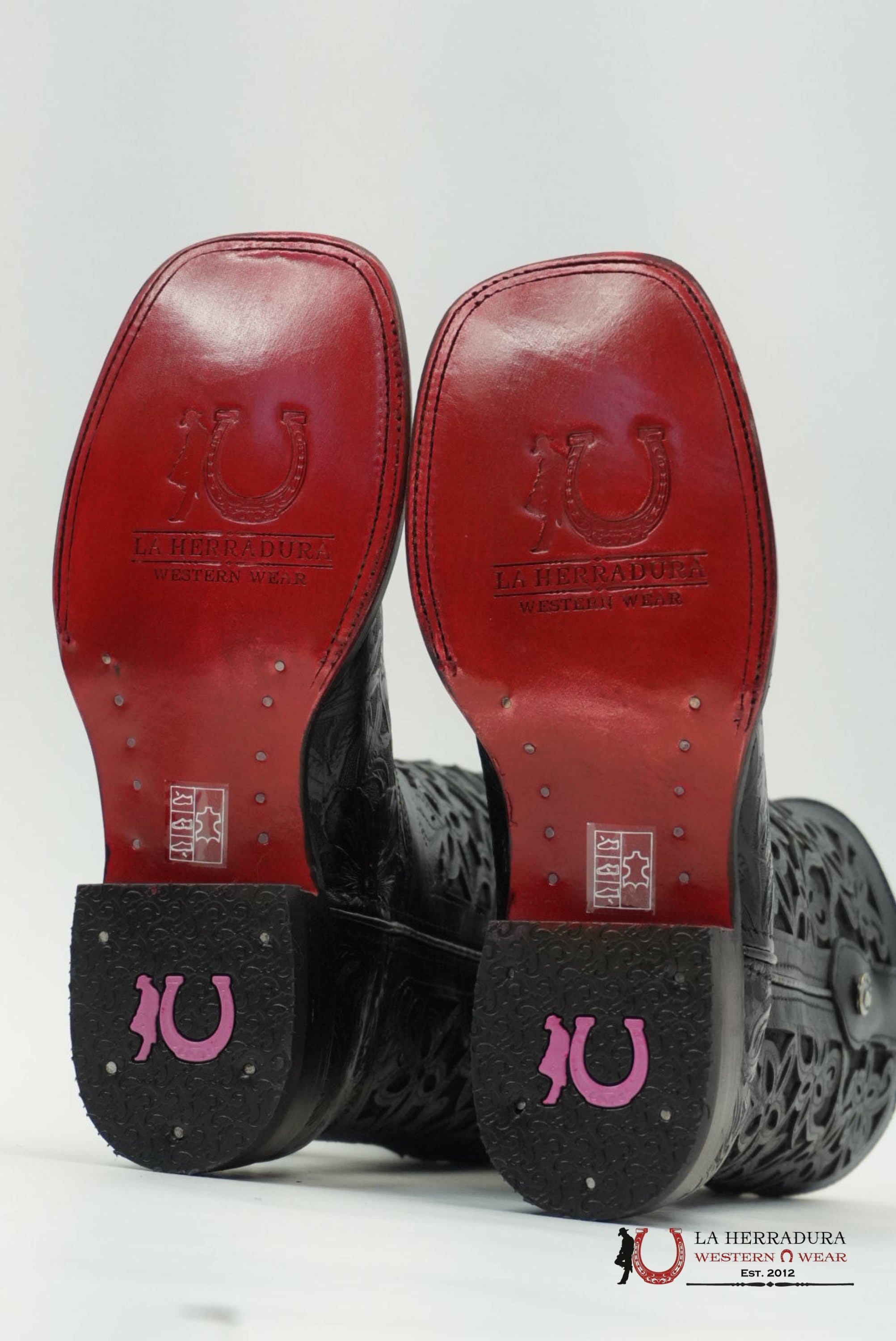 LA HERRADURA WOMEN ALMA CINCELADO NEGRO RED BOTTOM BOTAS MUJERES