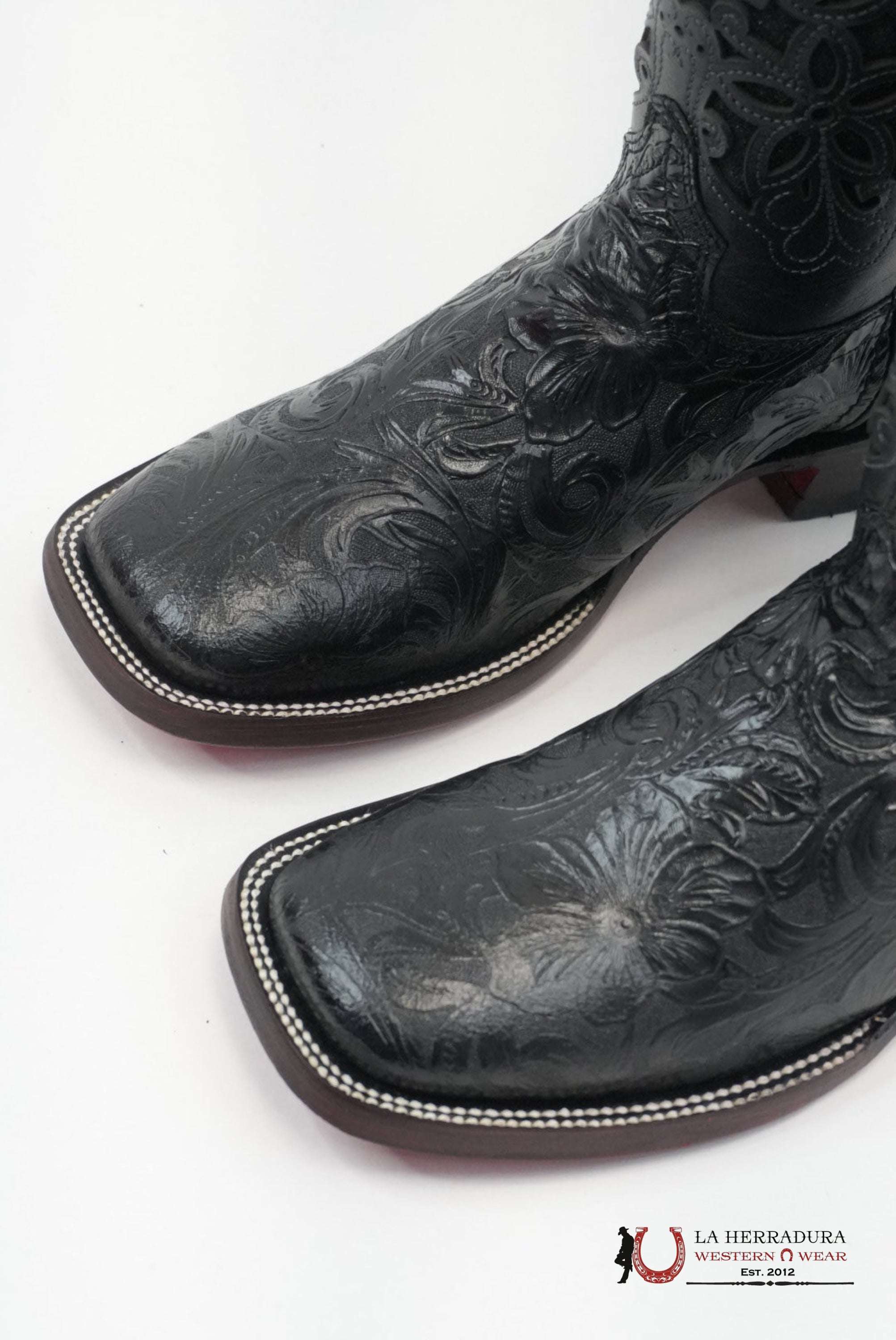 LA HERRADURA WOMEN ALMA CINCELADO NEGRO RED BOTTOM BOTAS MUJERES