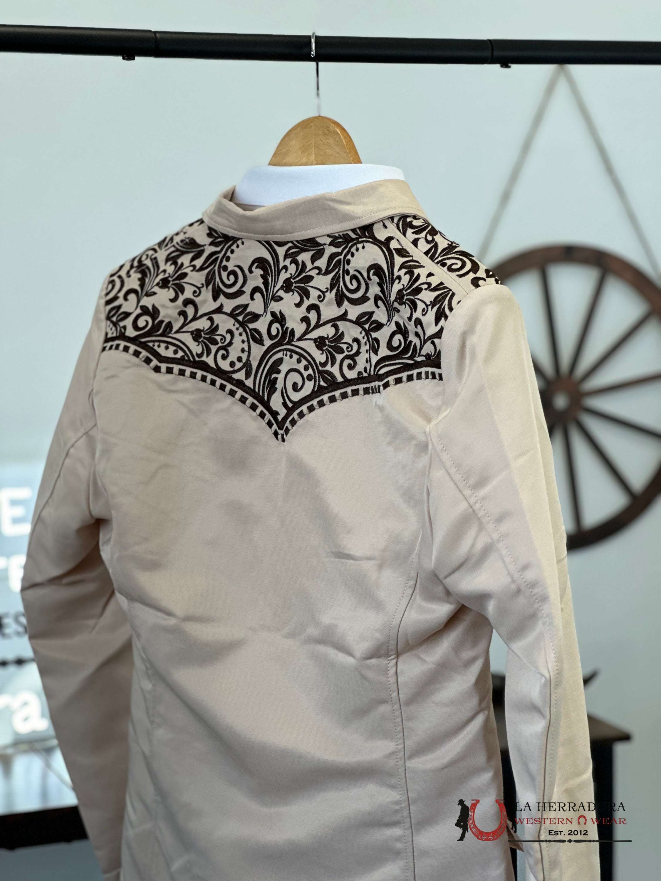 Lamasini Beige Brown Embroidered Blazer 2850 Ropa Hombres