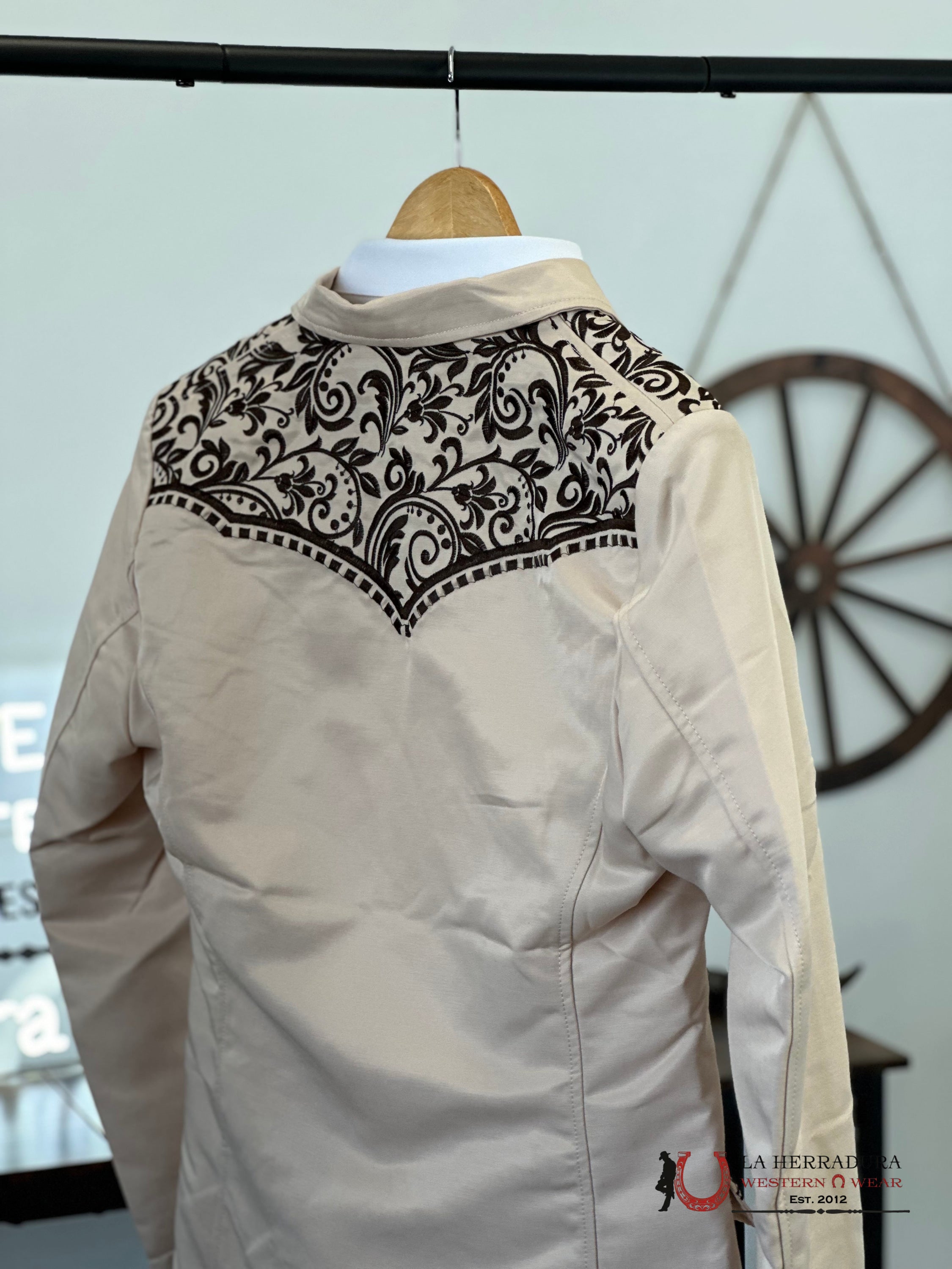 Lamasini Beige Brown Embroidered Blazer 2850 Ropa Hombres