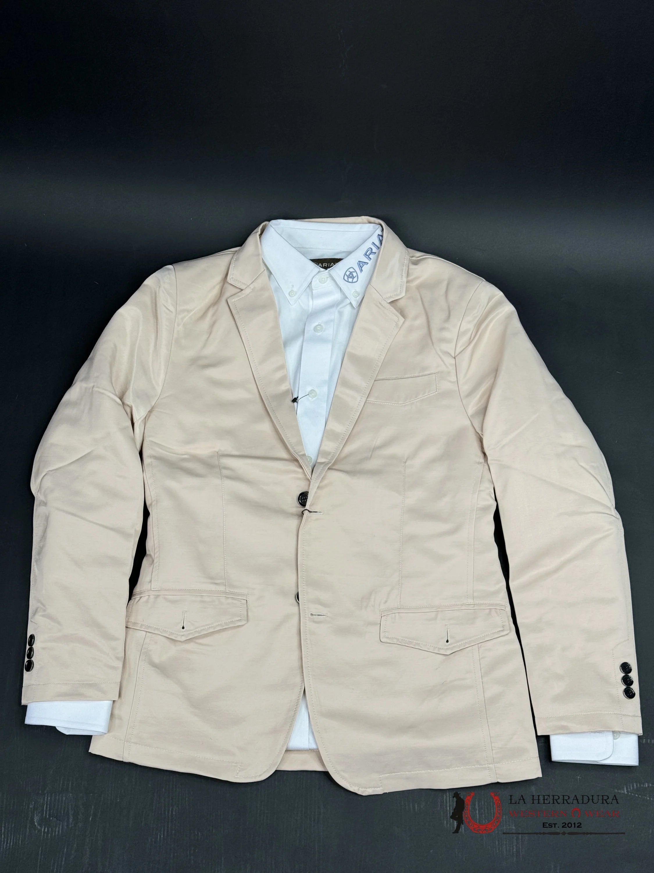 Lamasini Beige Smooth Liso Blazer Ropa Hombres