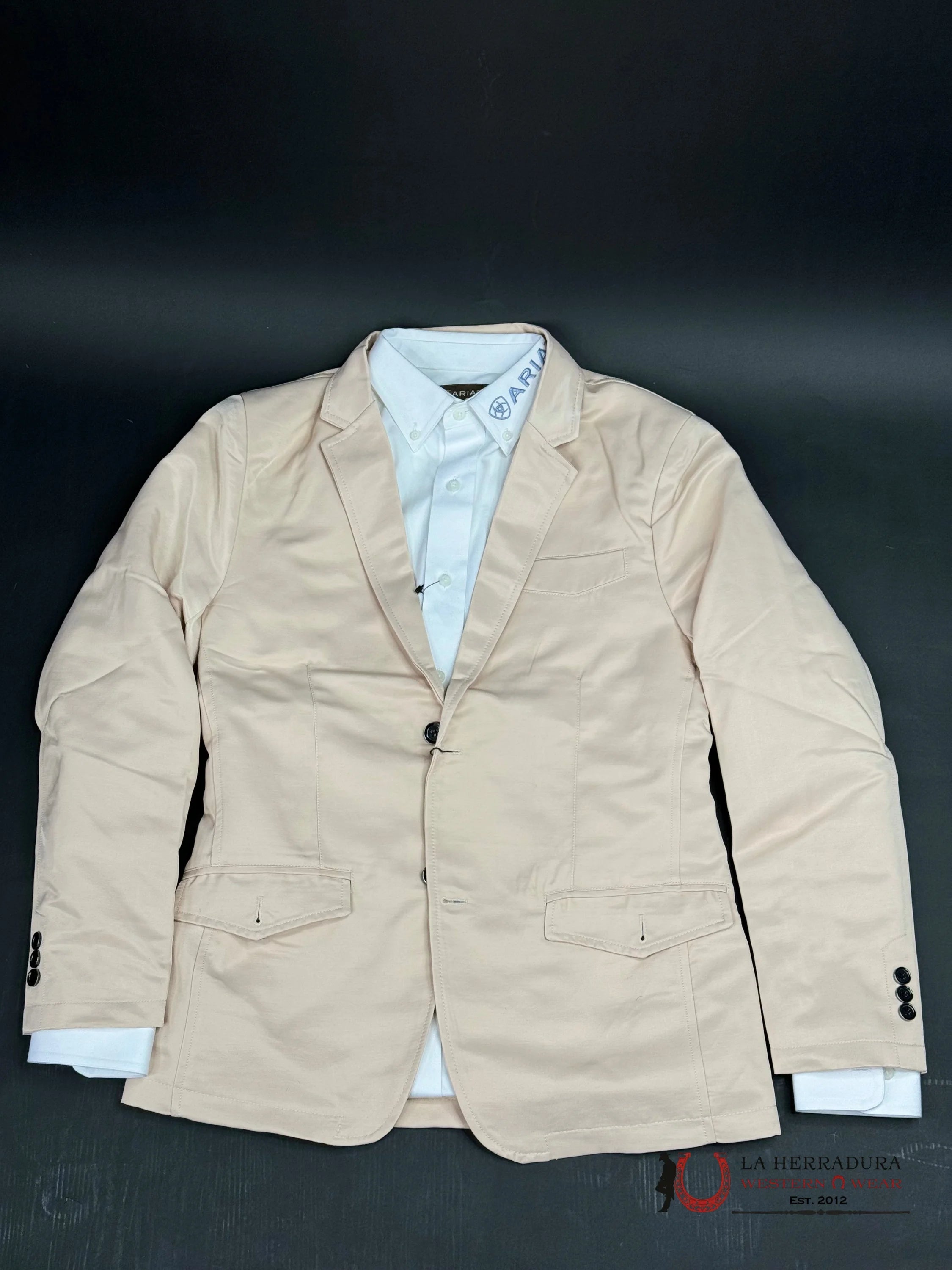 Lamasini Beige Smooth Liso Blazer Ropa Hombres