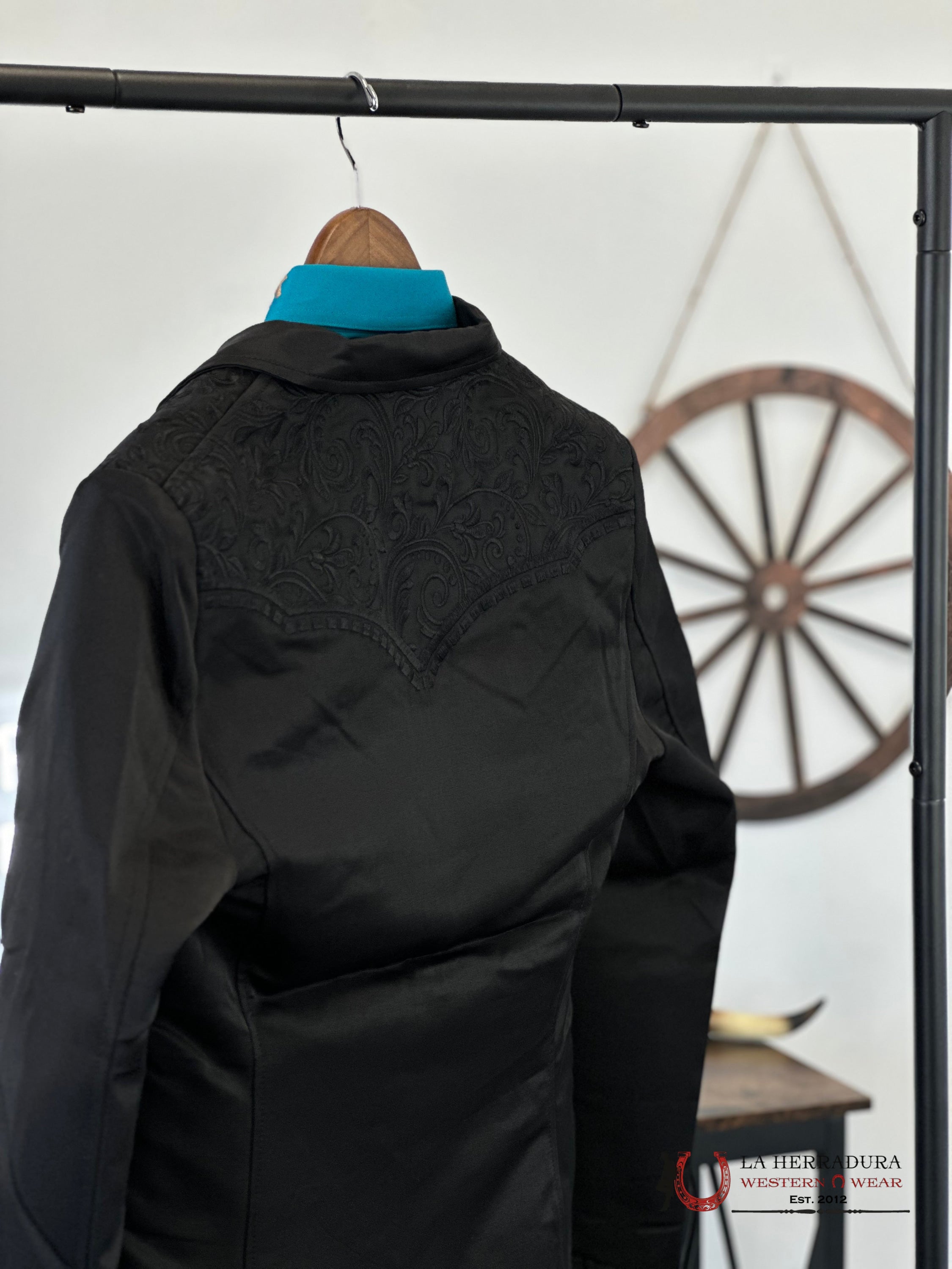 Lamasini Black On Embroidered Blazer Lam506-2847 Ropa Hombres