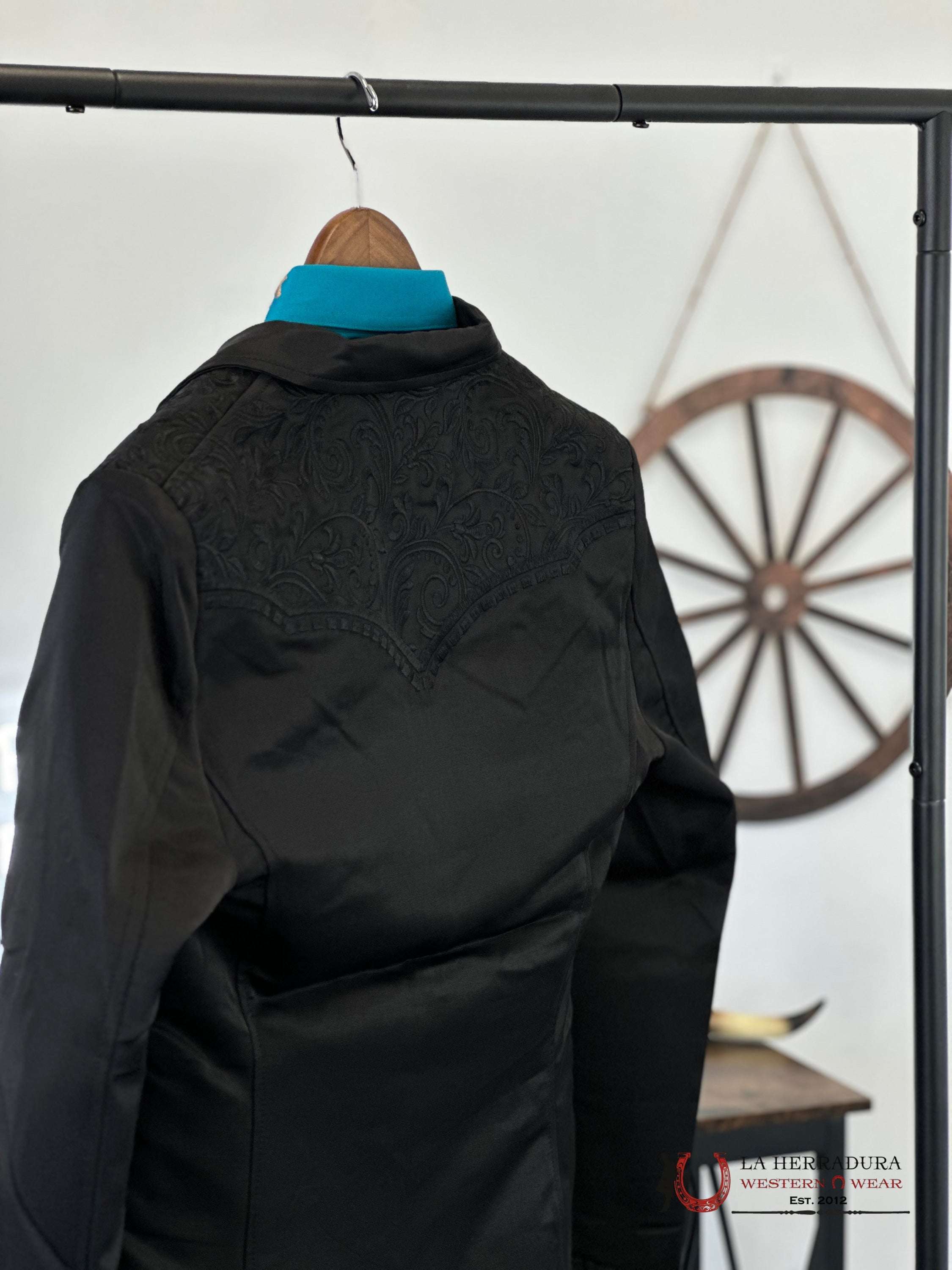 Lamasini Black On Embroidered Blazer Lam506-2847 Ropa Hombres
