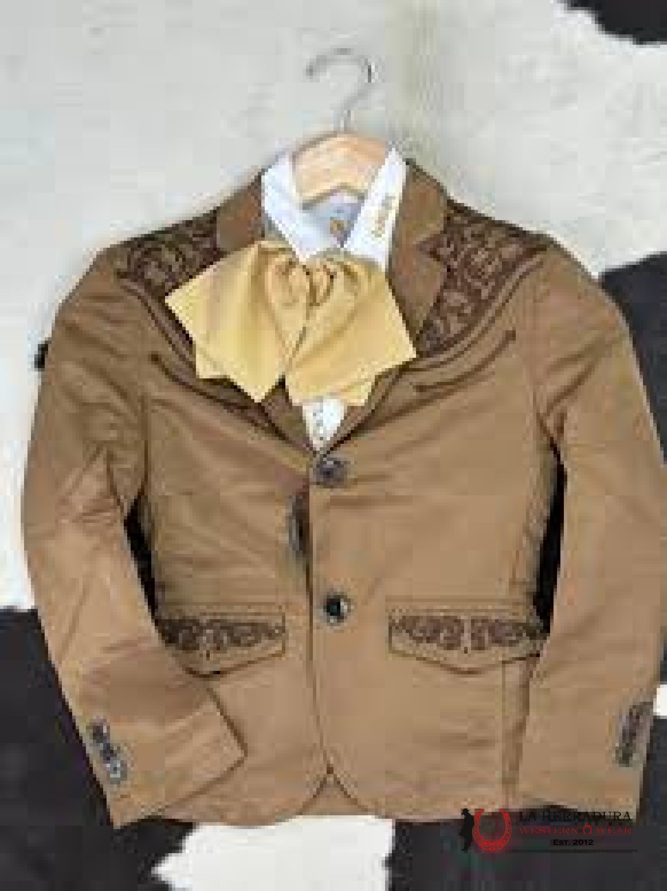 LAMASINI BOYS MUSTARD/BROWN EMBROIDERED- LAM504 NIÑOS