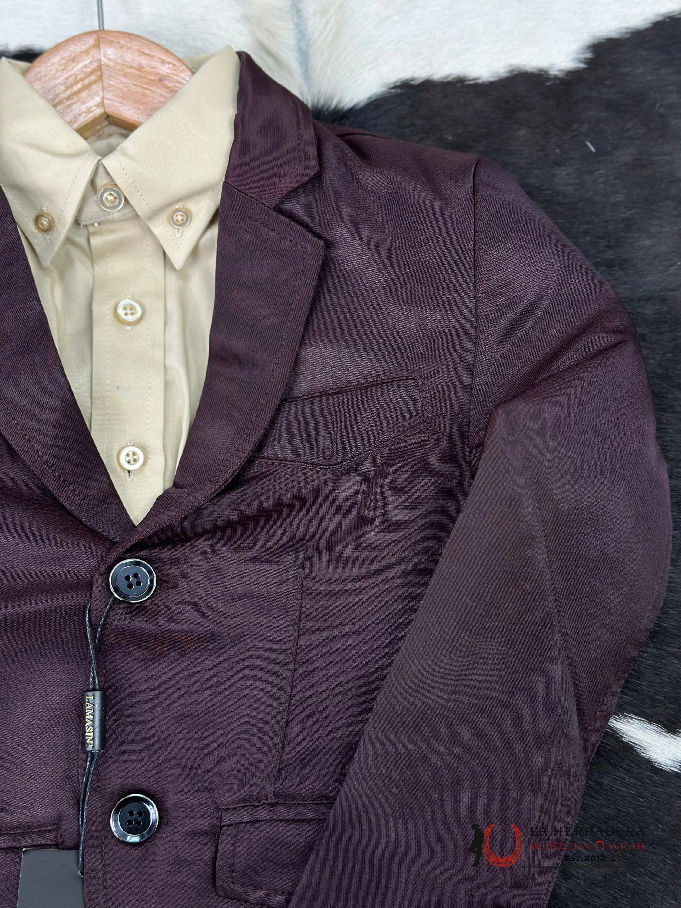 Boys Wine Smooth Liso Blazer Niños