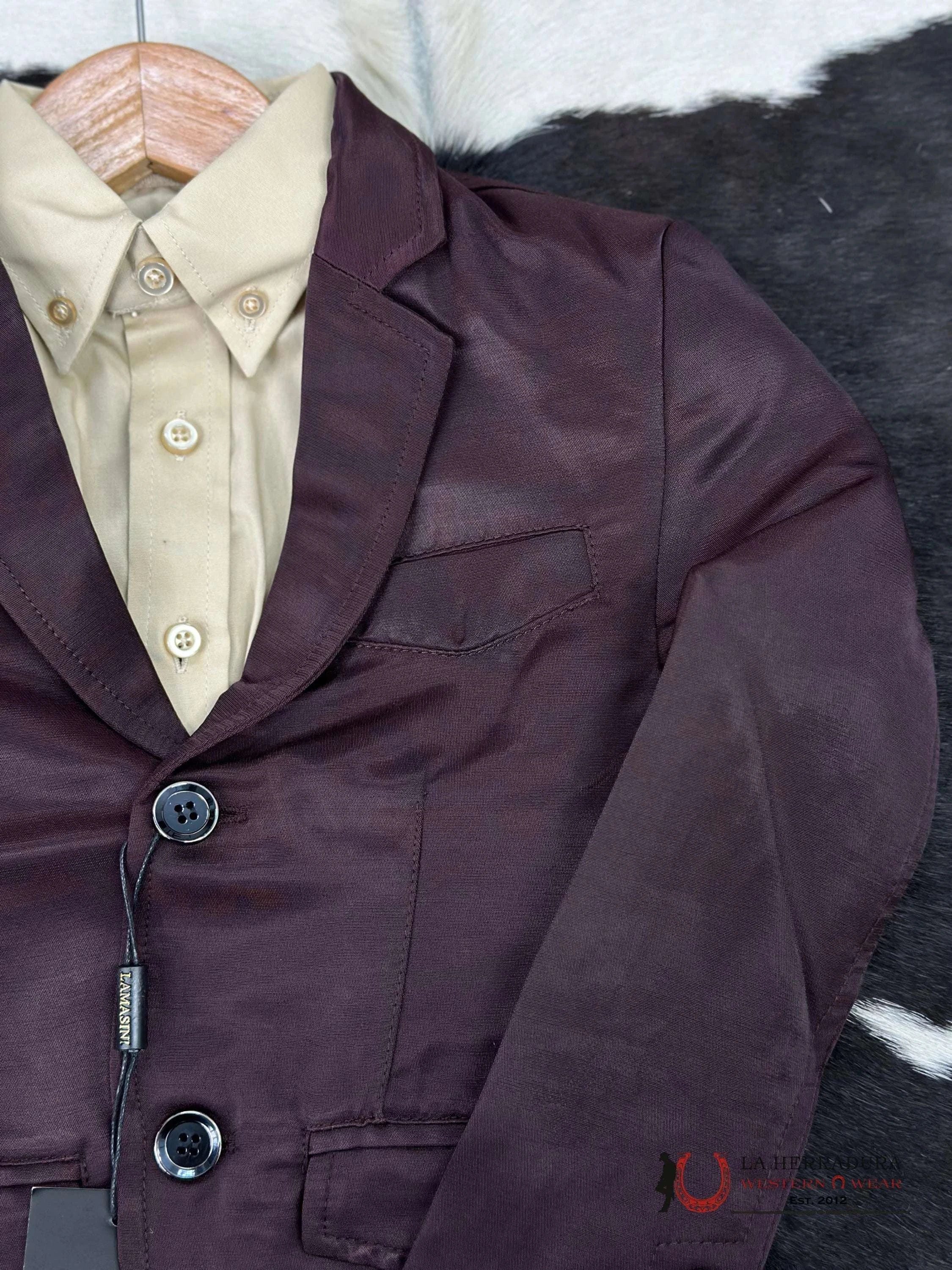 Boys Wine Smooth Liso Blazer Niños
