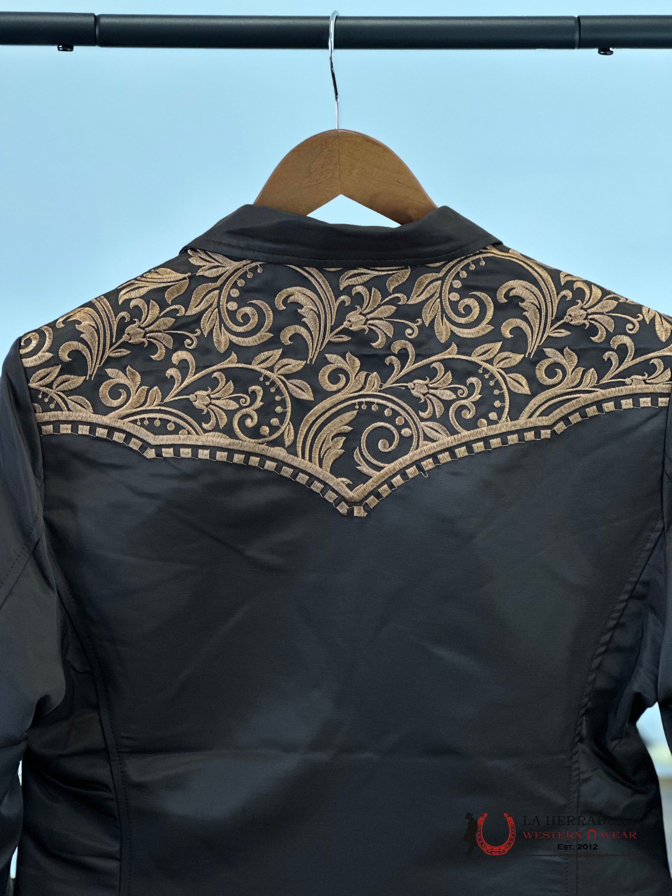 Lamasini Brown Tan Embroidered Blazer 2848 Ropa Hombres