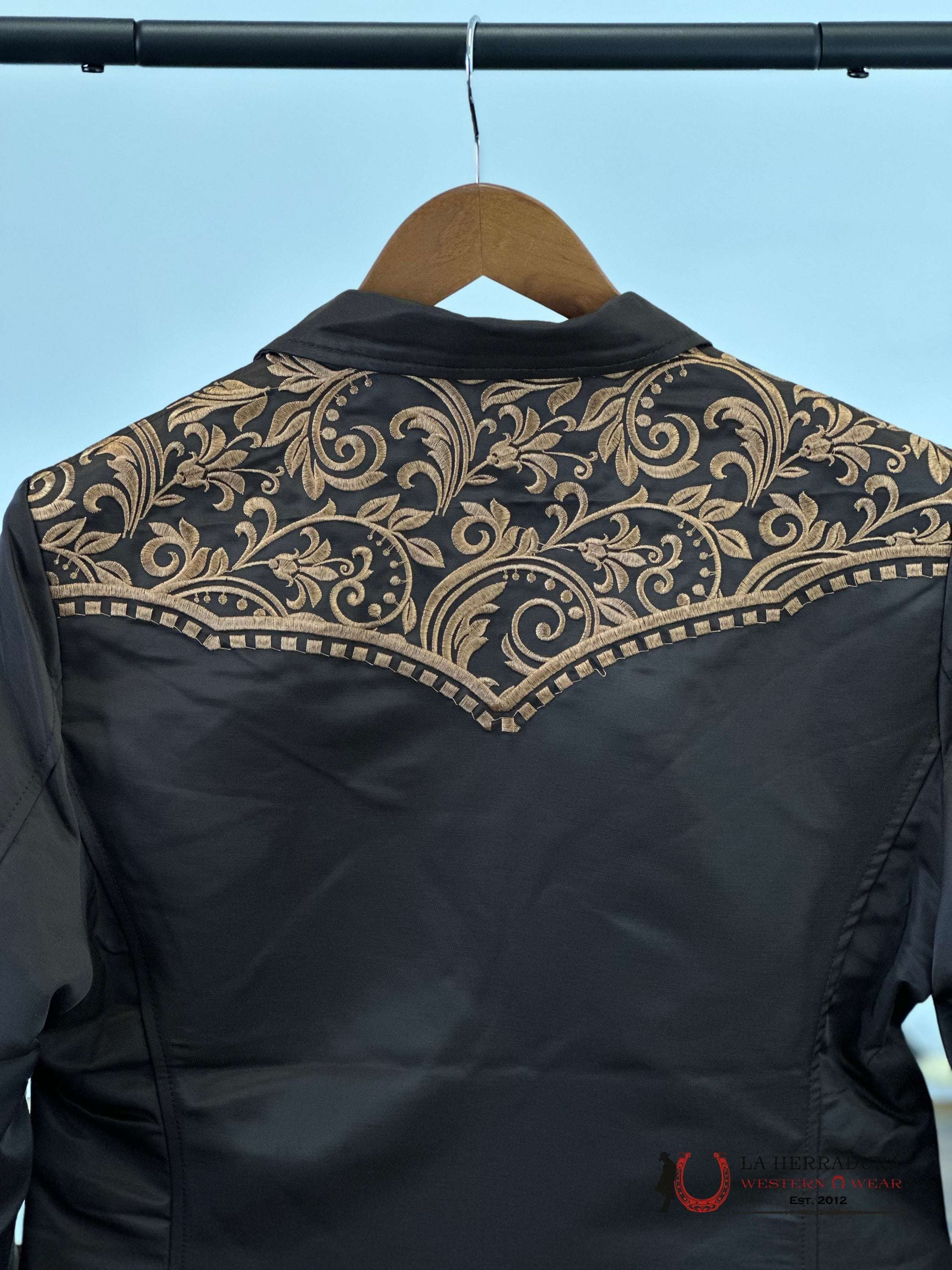 Lamasini Brown Tan Embroidered Blazer 2848 Ropa Hombres