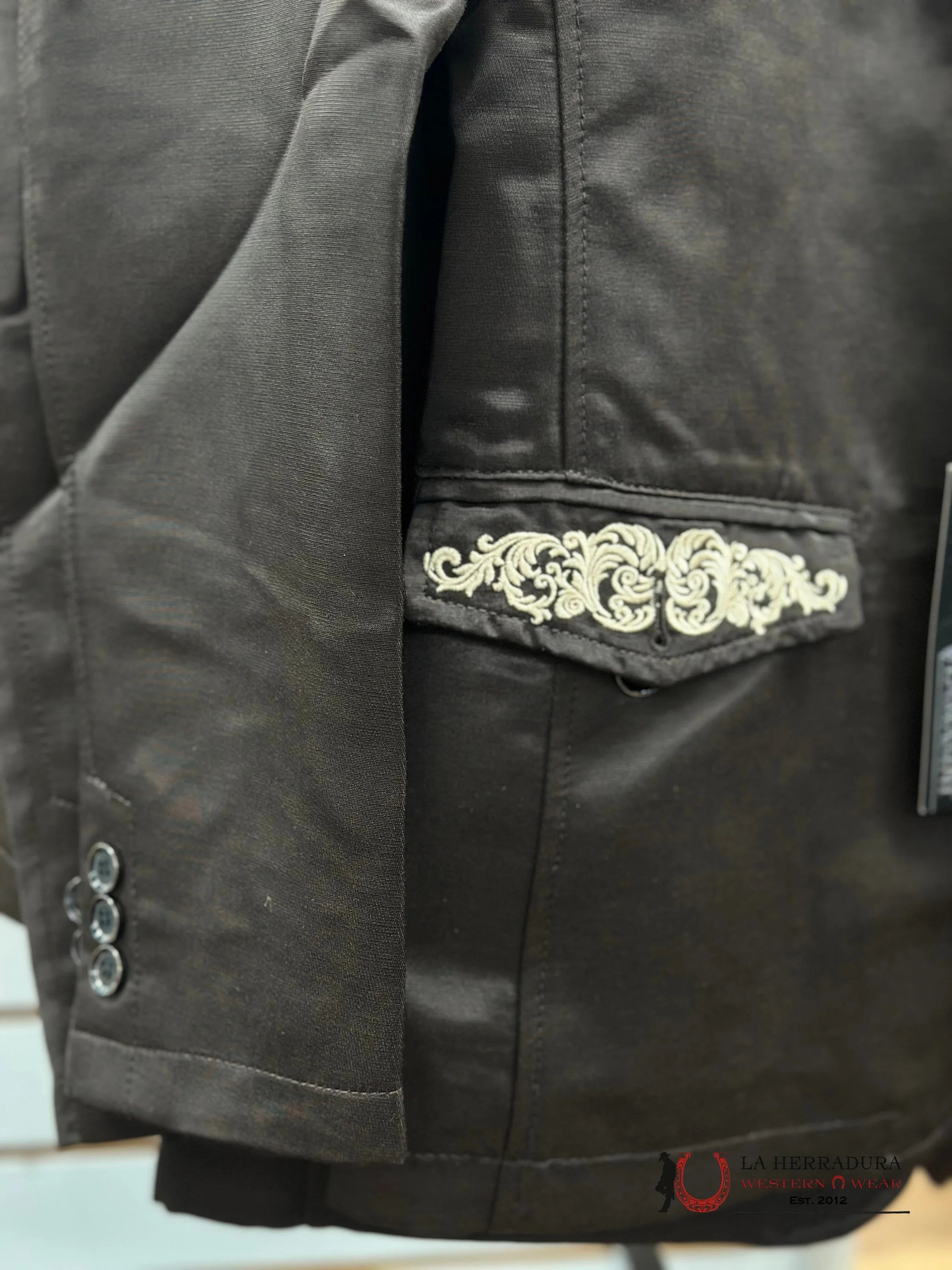 Lamasini Chocolate Embroidered Smooth Blazer Lam494 Ropa Hombres