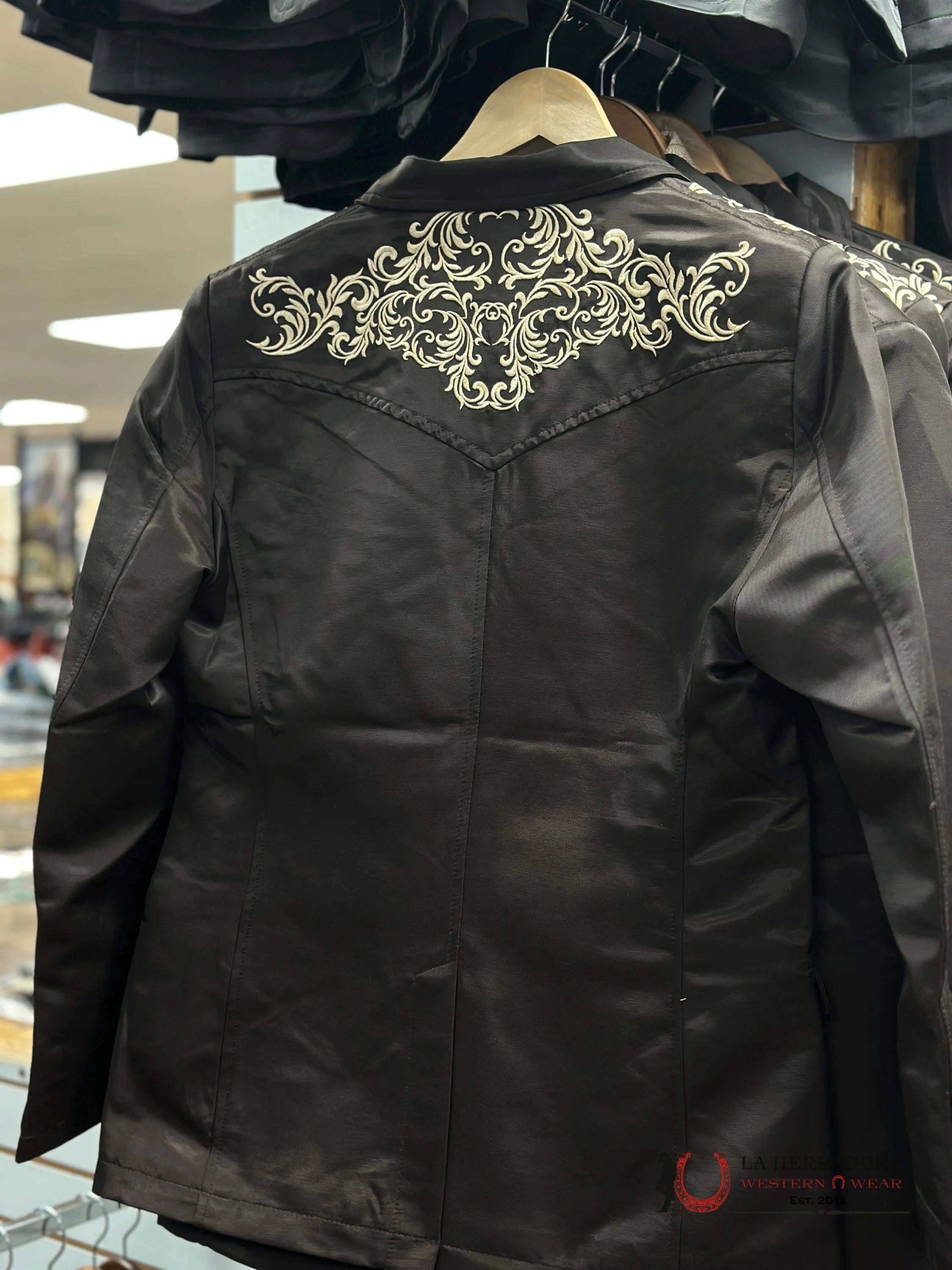 Lamasini Chocolate Embroidered Smooth Blazer Lam494 Ropa Hombres