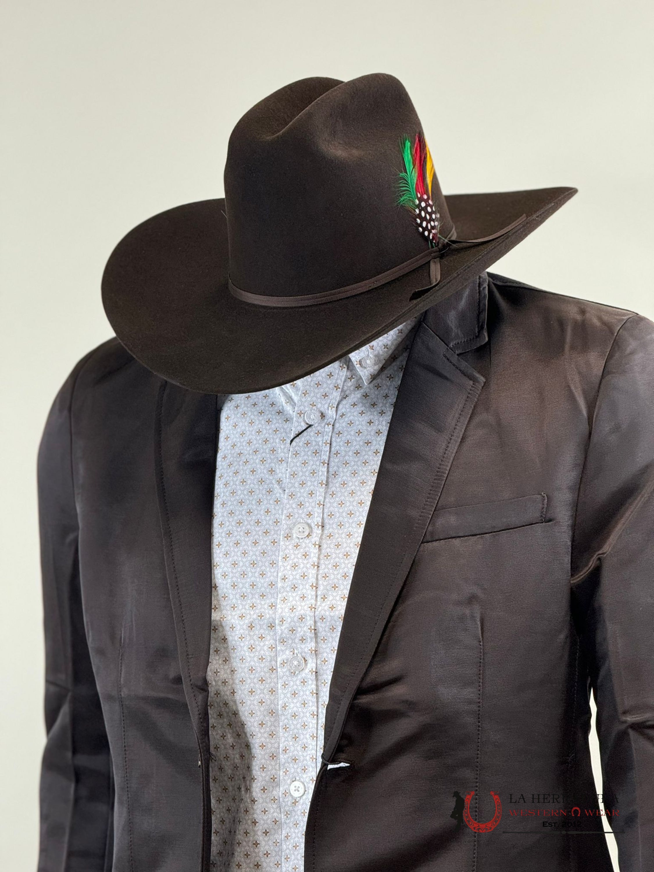 Lamasini Chocolate Smooth Liso Blazer Ropa Hombres