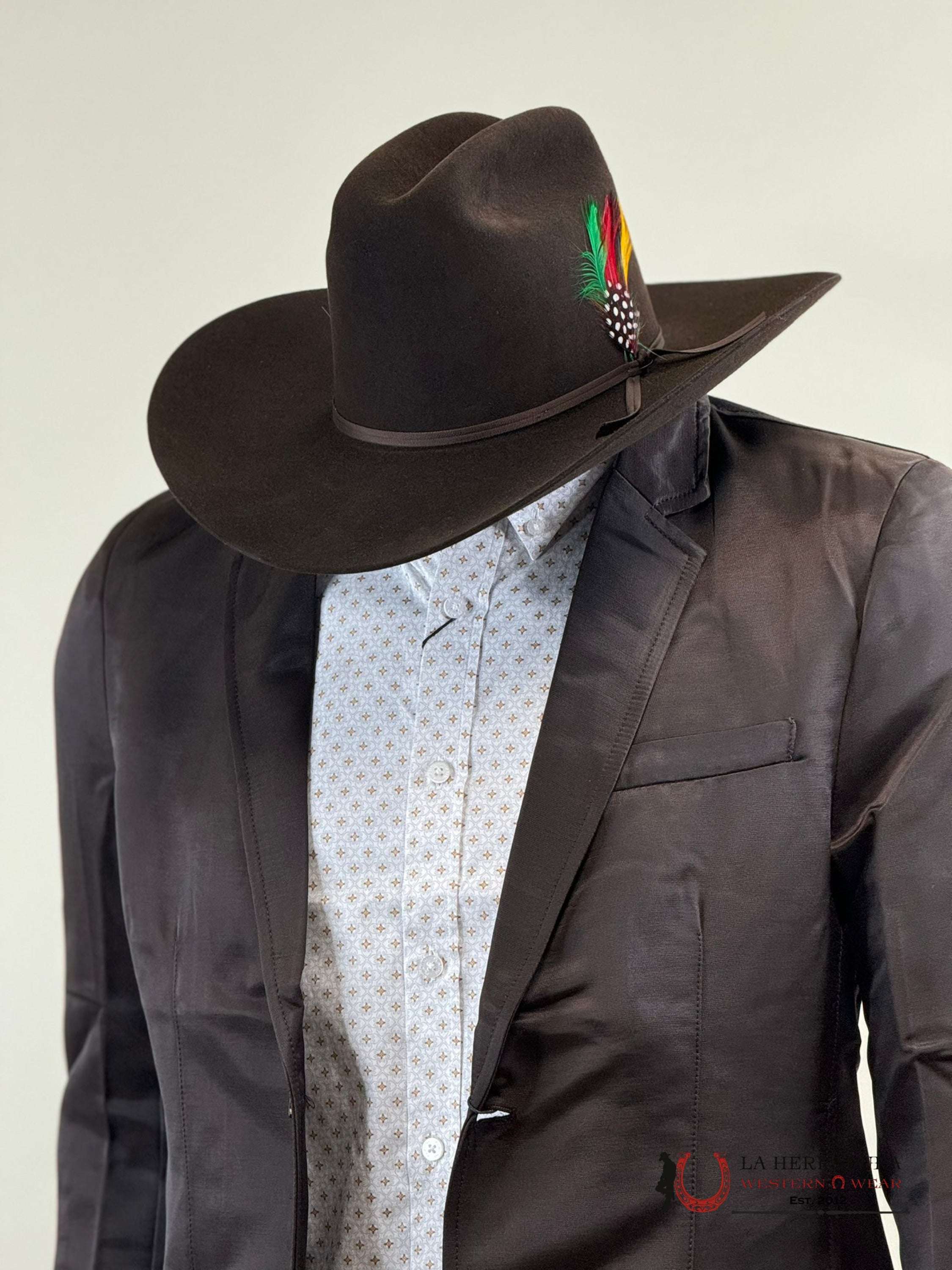 Lamasini Chocolate Smooth Liso Blazer Ropa Hombres