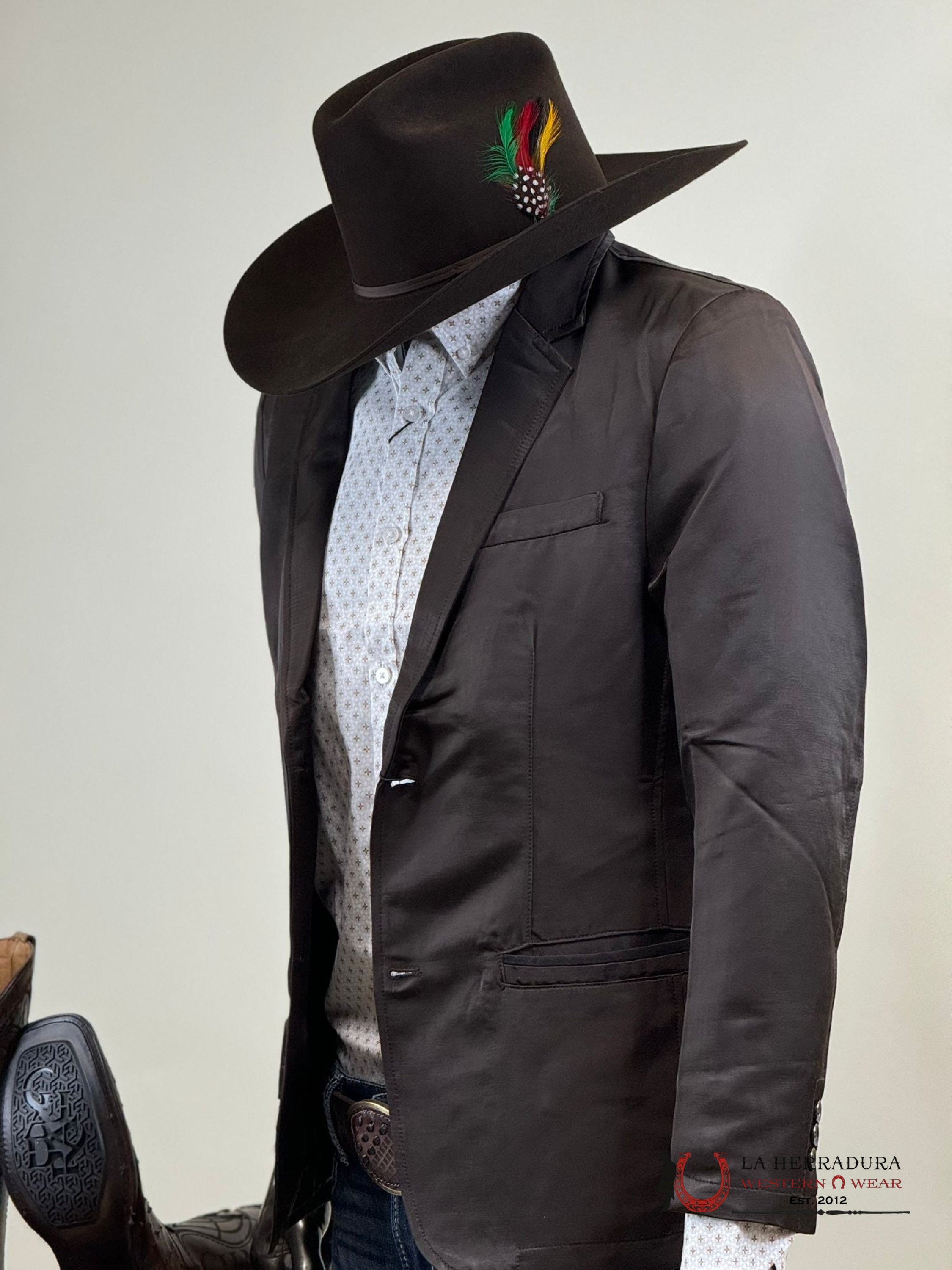 Lamasini Chocolate Smooth Liso Blazer Ropa Hombres