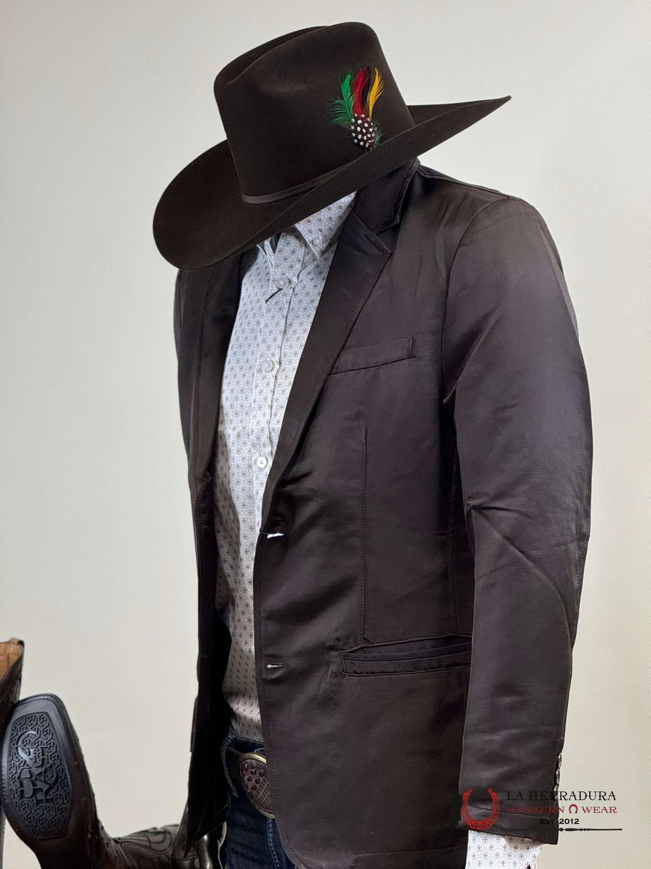 Lamasini Chocolate Smooth Liso Blazer Ropa Hombres