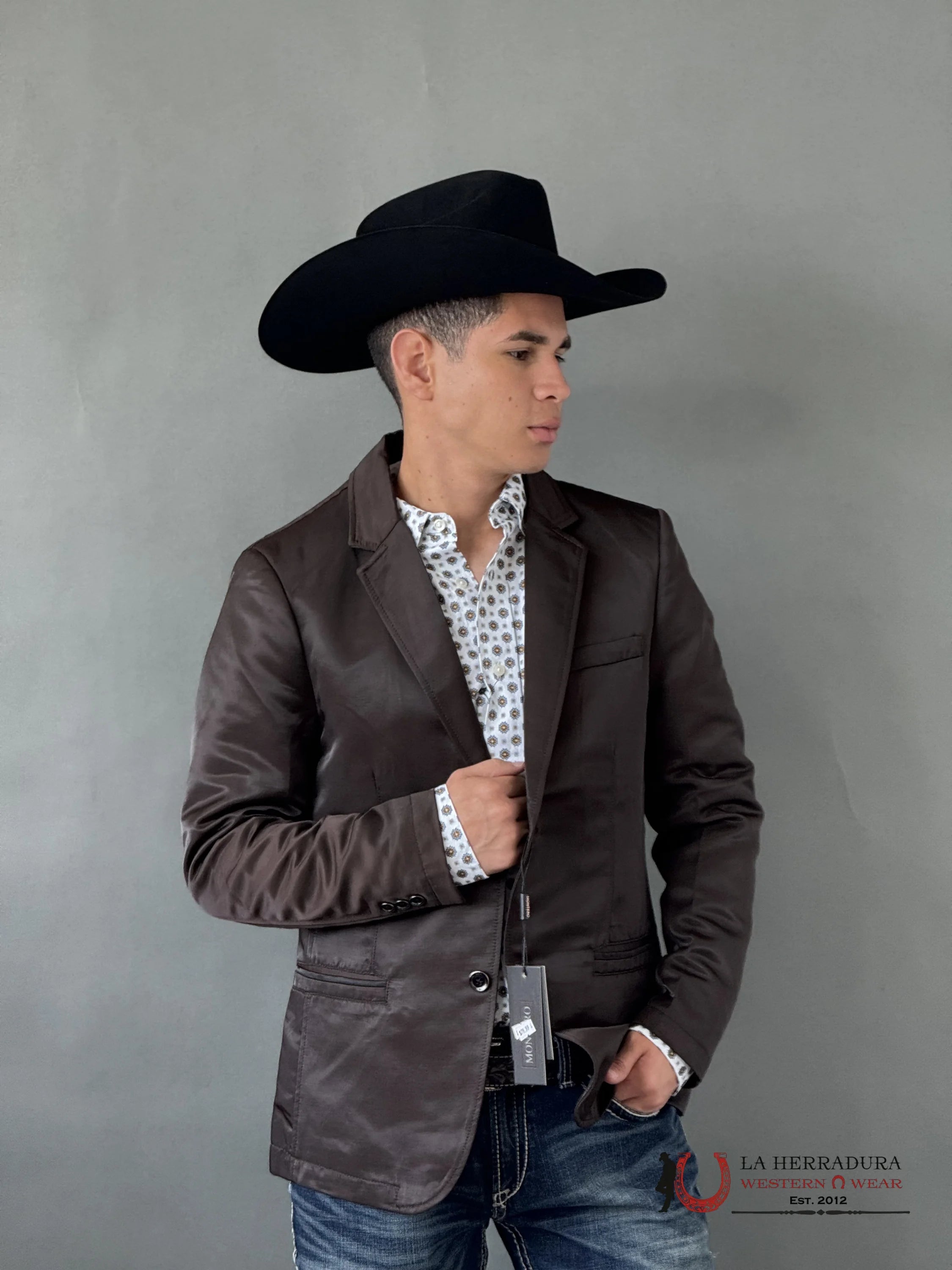 Lamasini Chocolate Smooth Liso Blazer Ropa Hombres