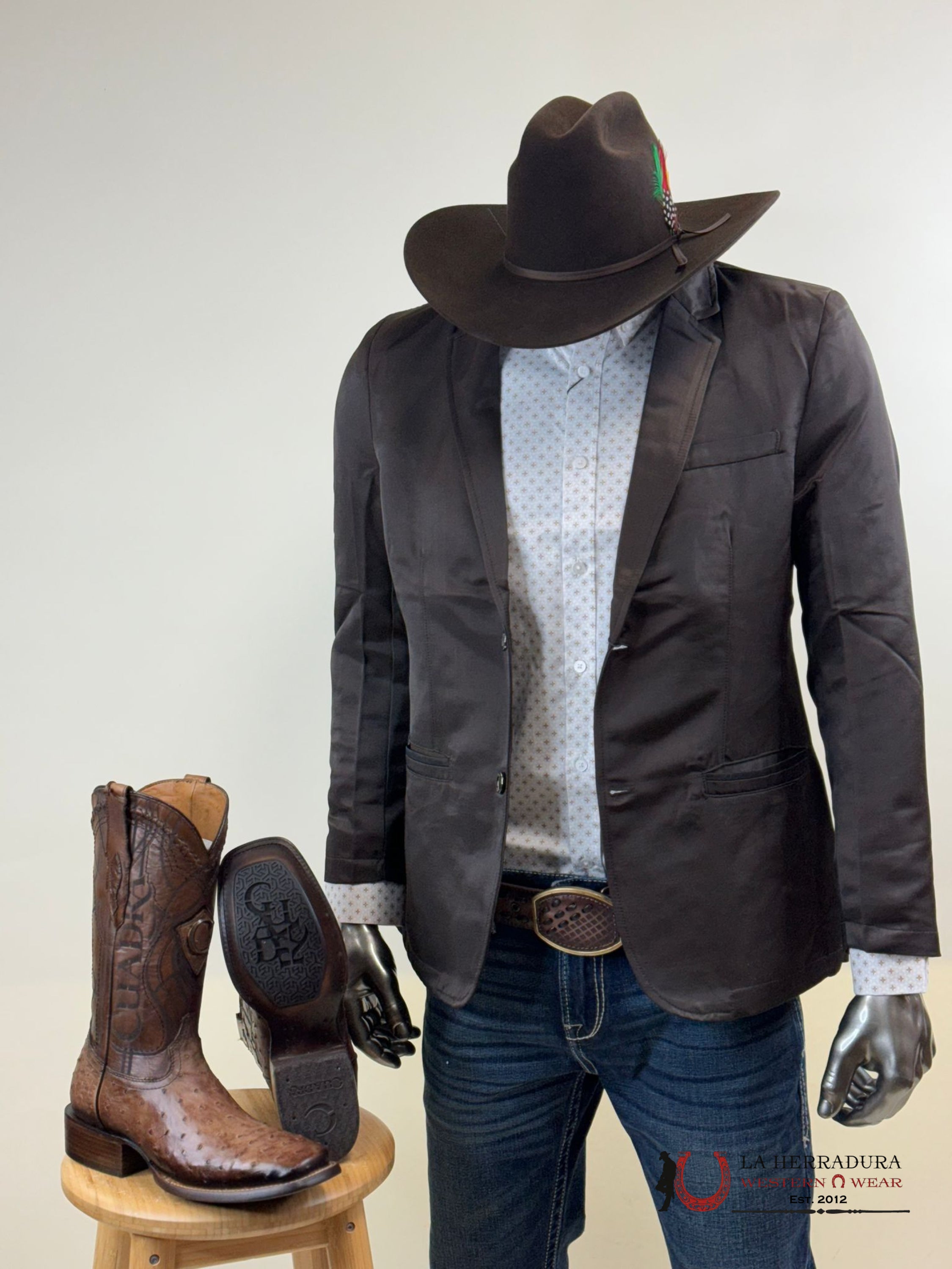 Lamasini Chocolate Smooth Liso Blazer Ropa Hombres