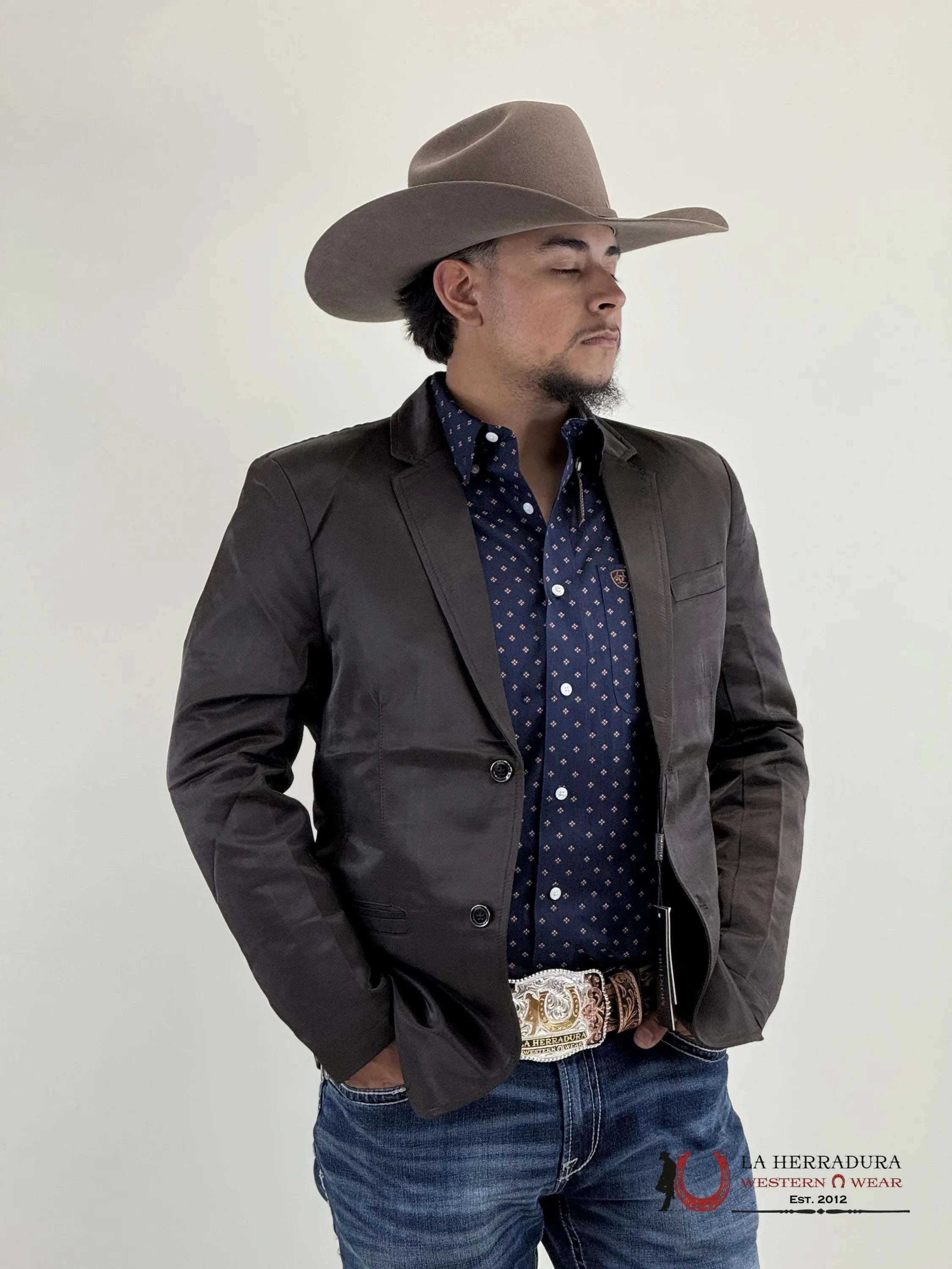 Lamasini Chocolate Smooth Liso Blazer Ropa Hombres