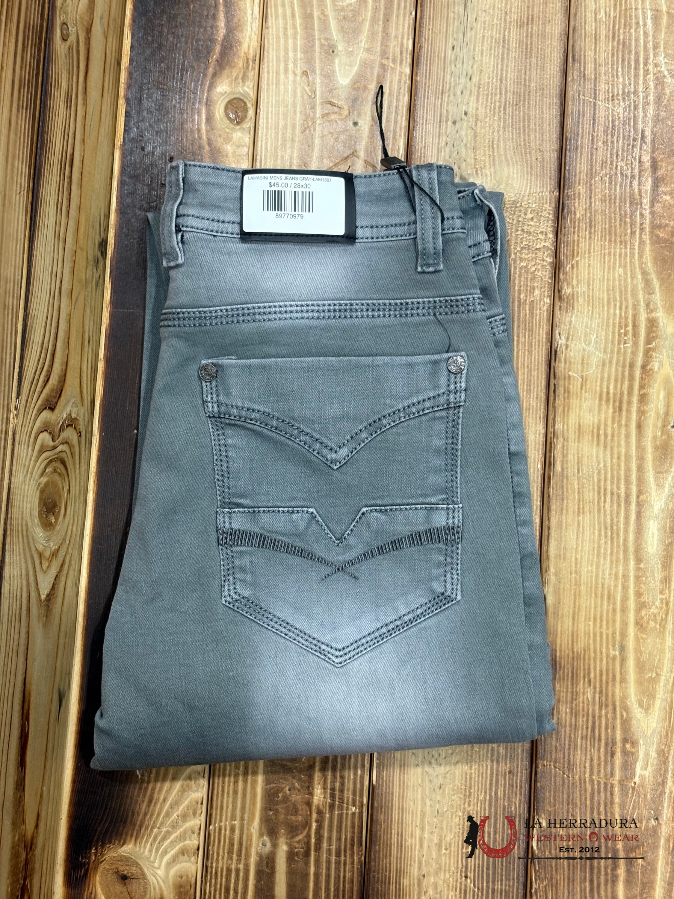 LAMASINI MENS JEANS GRAY-LAM1567 ROPA HOMBRES