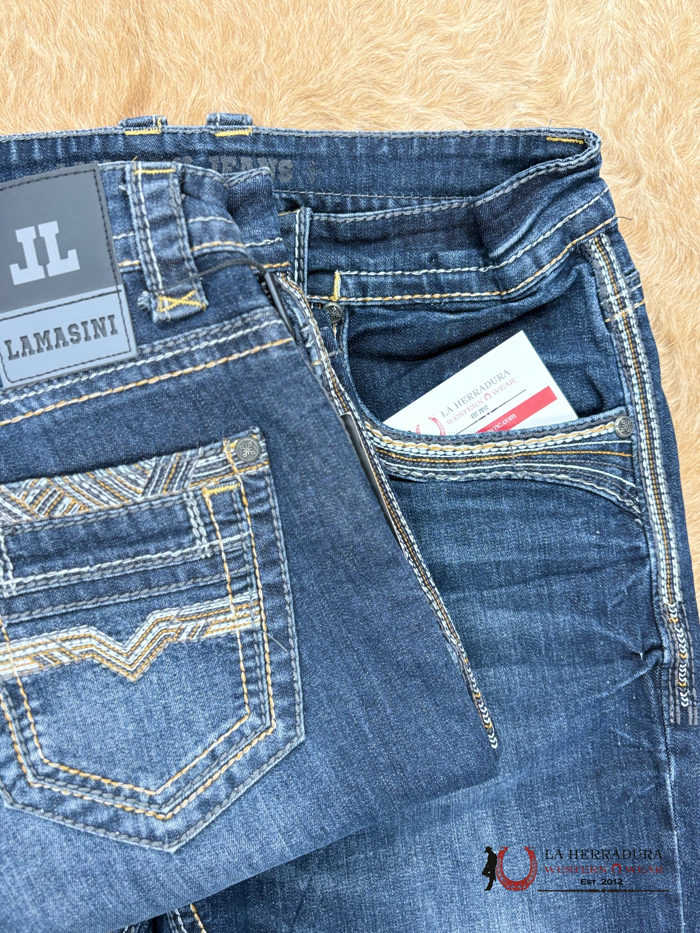 LAMASINI MENS JEANS MODERN BOOT CUT- LAM1861 ROPA HOMBRES