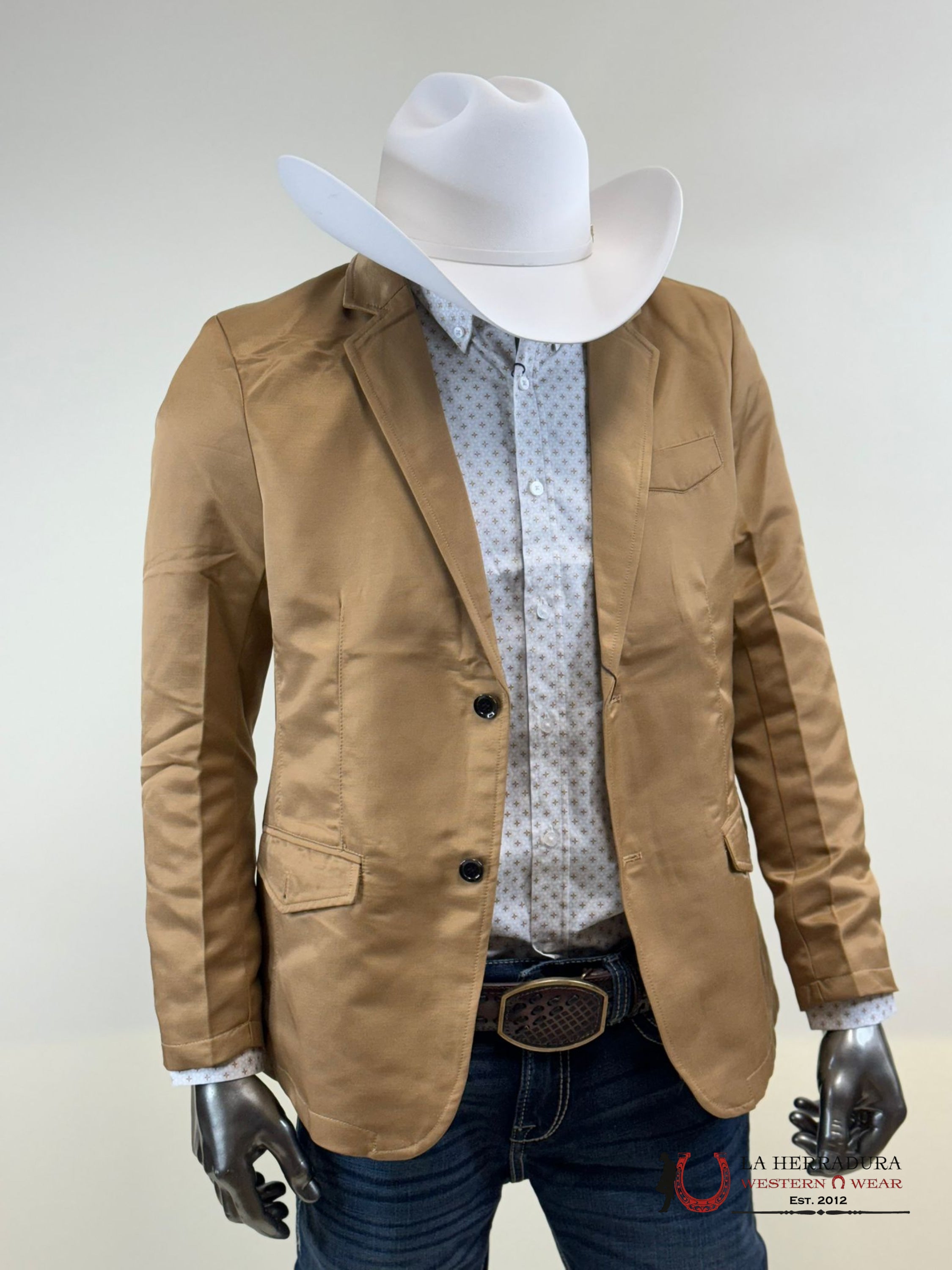 Lamasini Saco Light Brown Liso Smooth Blazer Ropa Hombres
