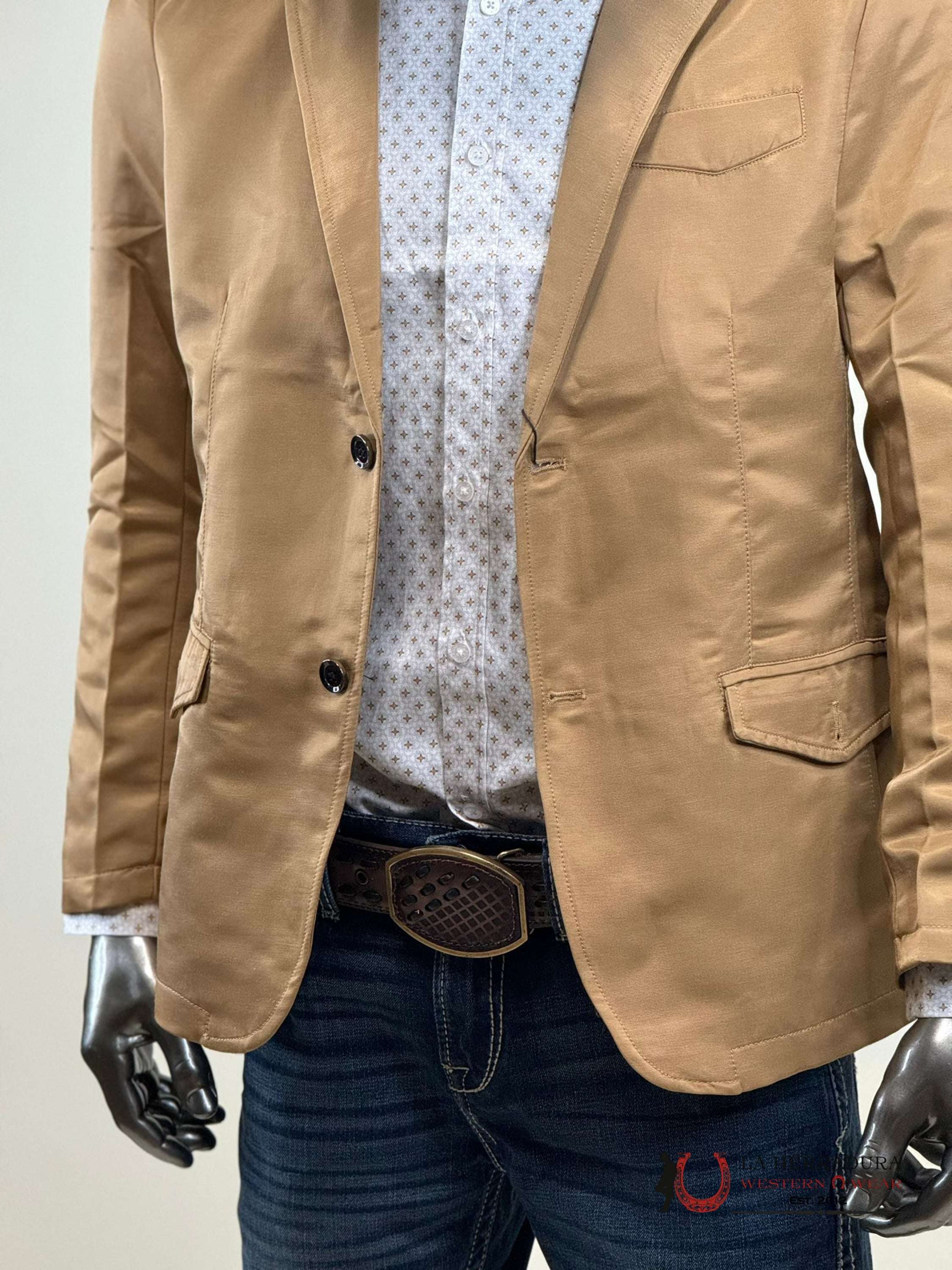 Lamasini Saco Light Brown Liso Smooth Blazer Ropa Hombres