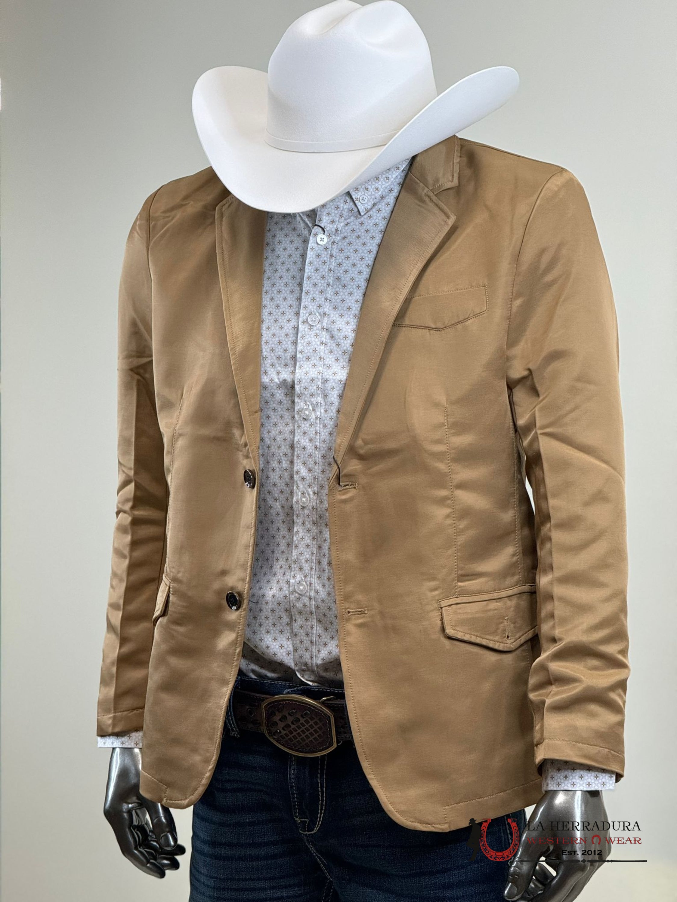 Lamasini Saco Light Brown Liso Smooth Blazer Ropa Hombres