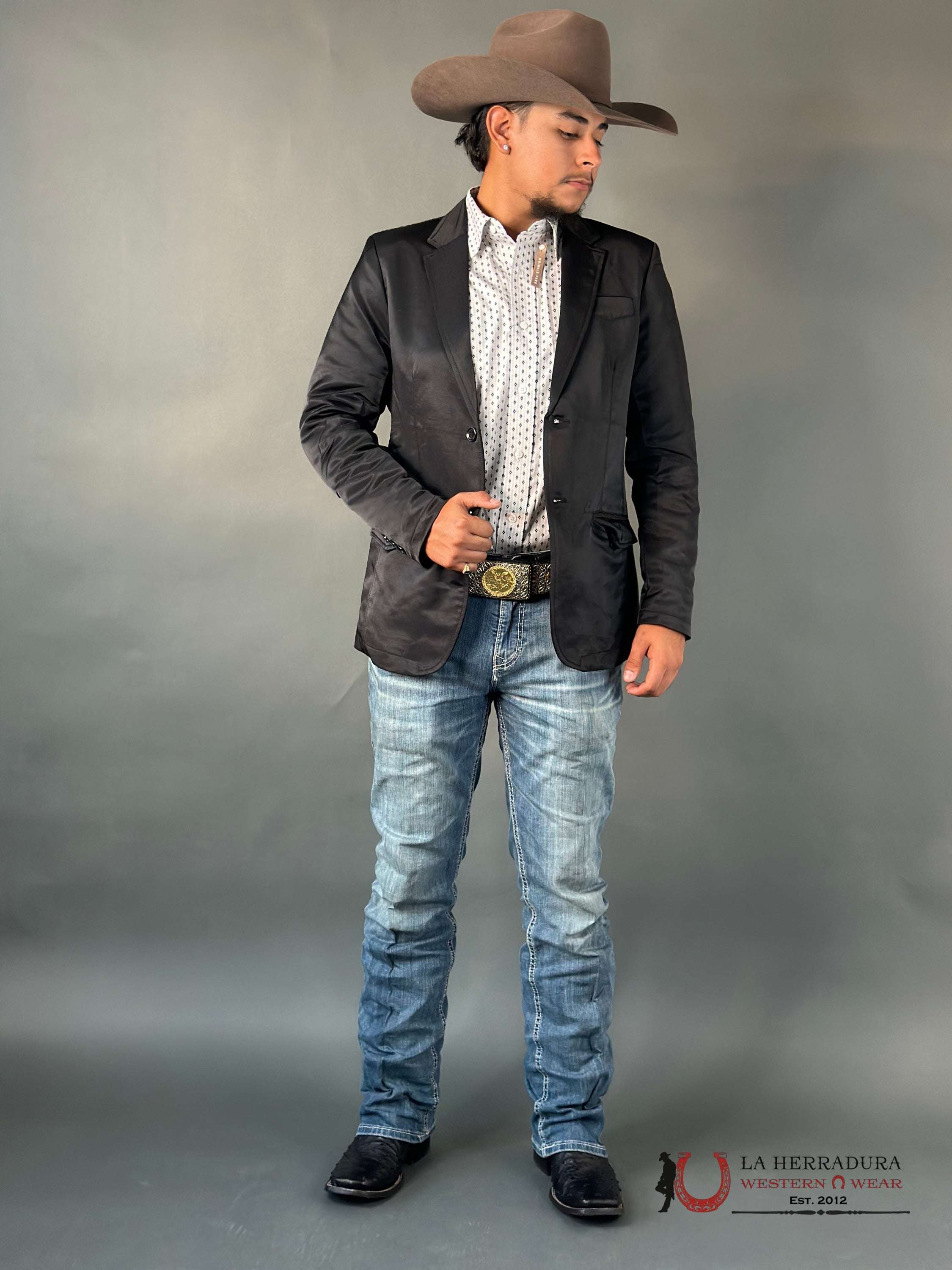 Lamasini Smooth Liso Black Blazer Nuevo Ropa Hombres