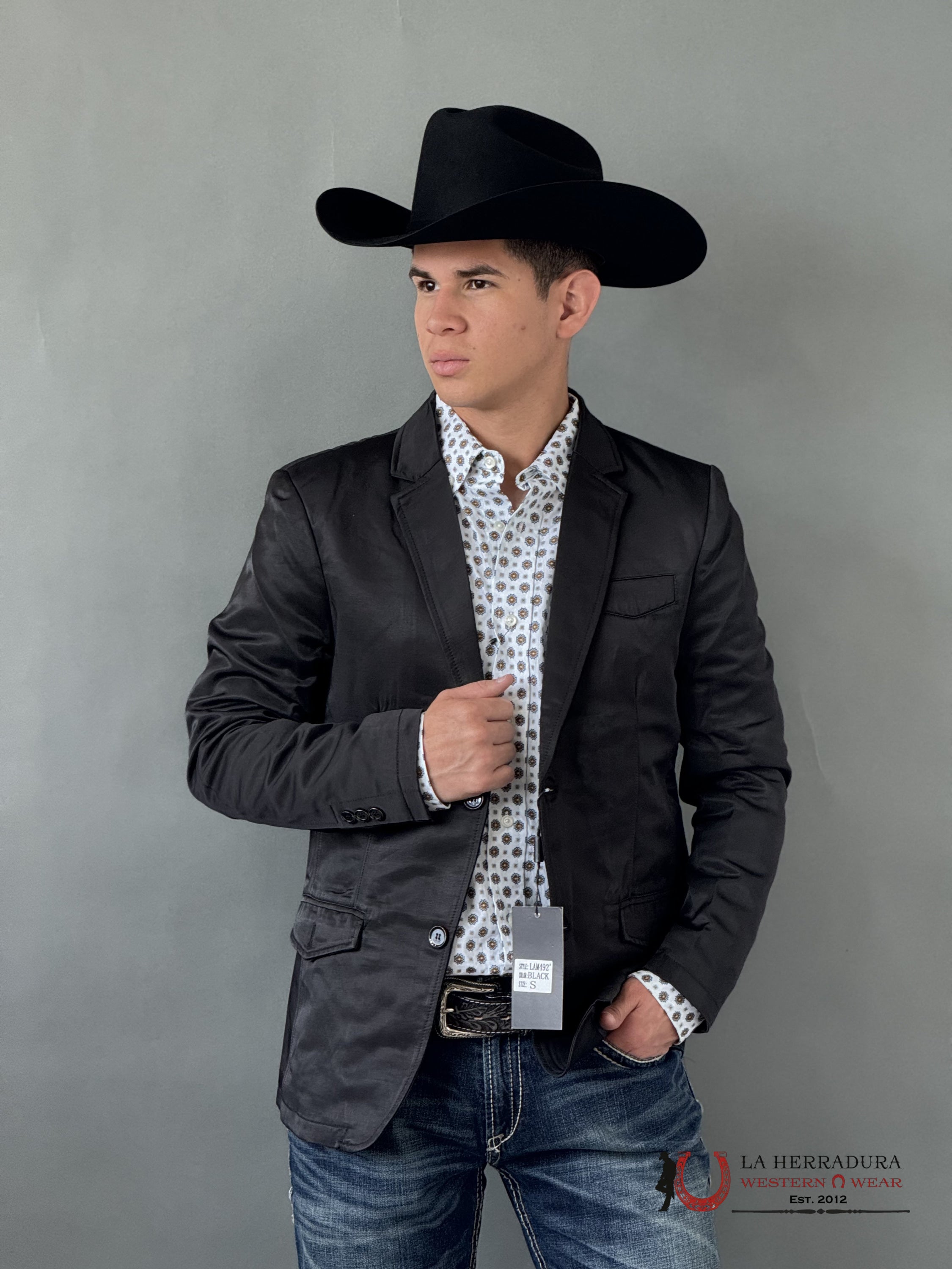 Lamasini Smooth Liso Black Blazer Nuevo Ropa Hombres