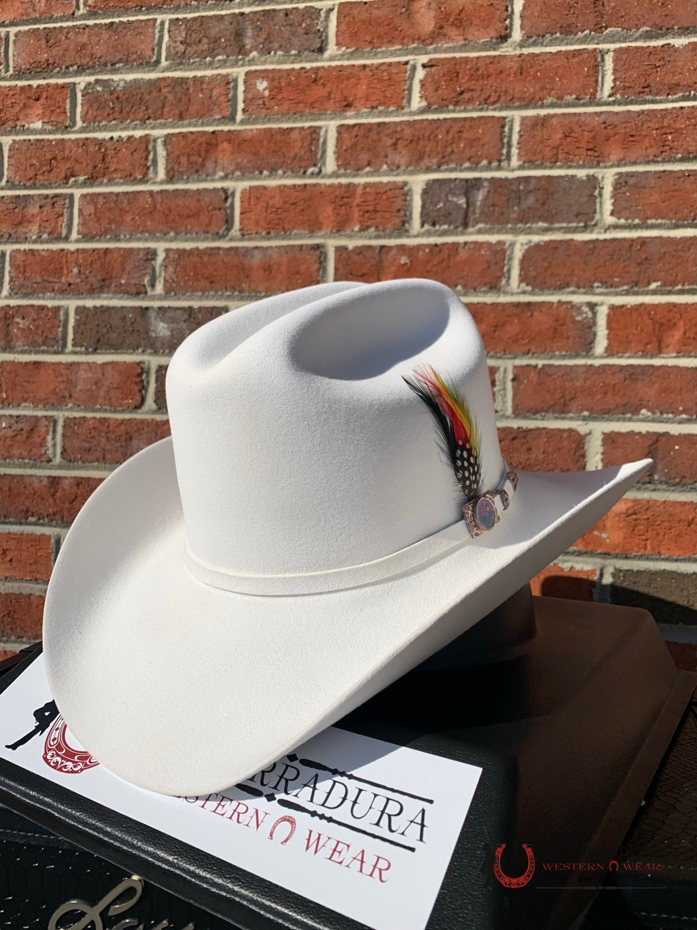 100X Larry Mahan´s Independencia Cowboy Hat 6 3/4 / Blanco 4 Inc Tejana