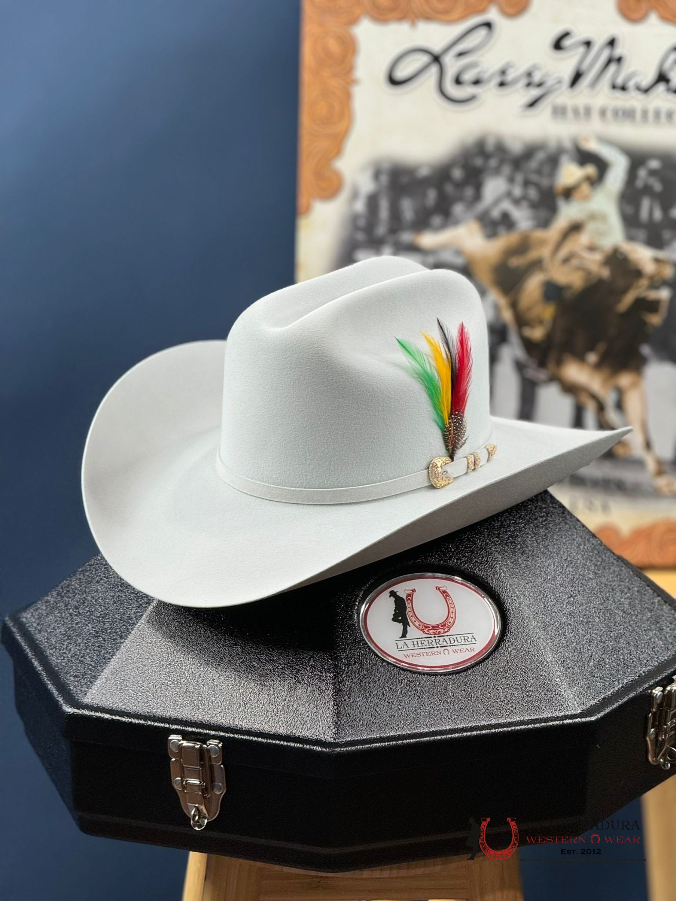 Larry Mahans 500X Superior Cowboy Felt Hat Platinum Tejana